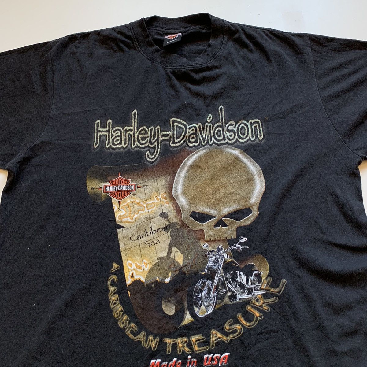 Harley Davidson Vintage 2000s Harley Davidson Skull Biker Graphic T Shirt Size US M / EU 48-50 / 2 - 2 Thumbnail