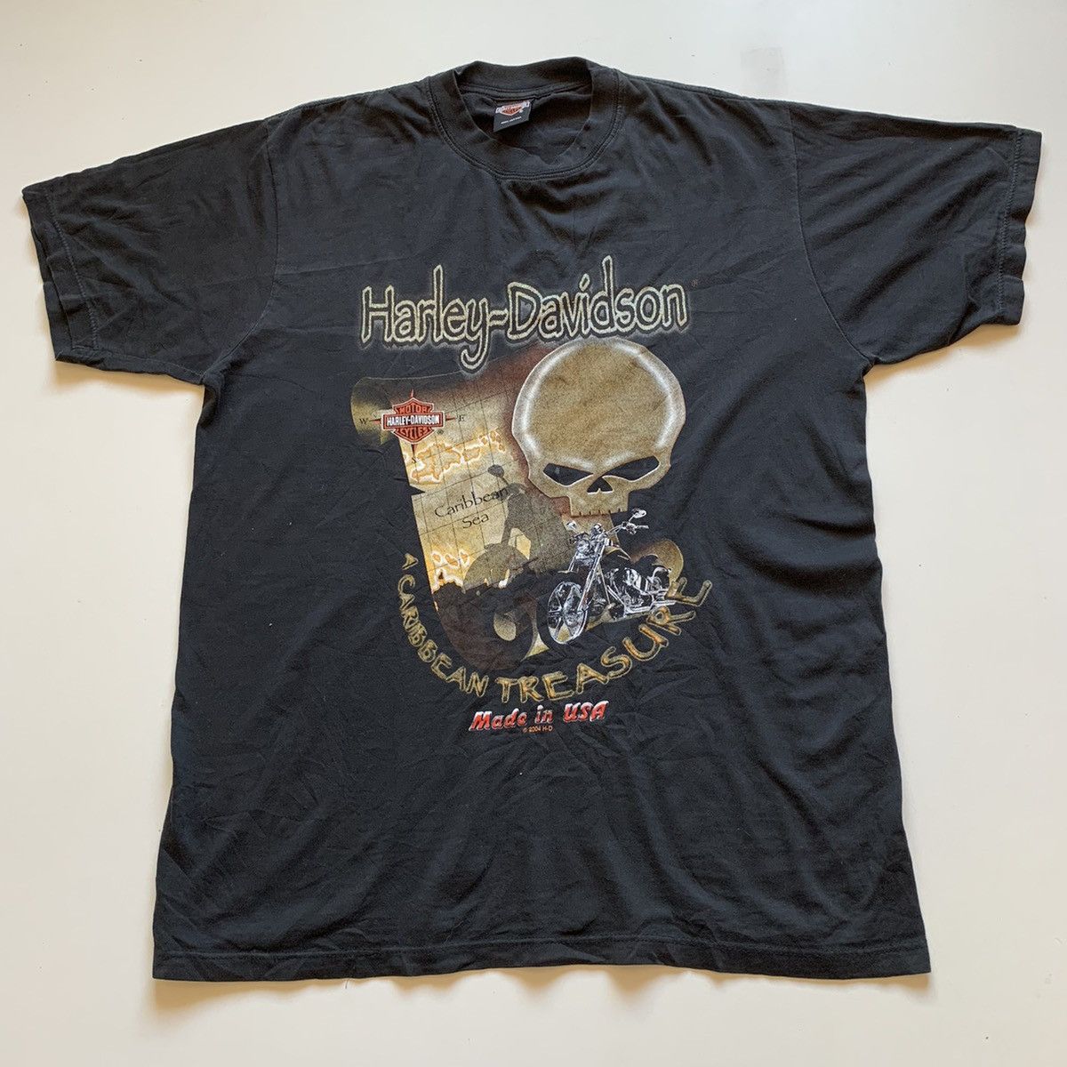Harley Davidson Vintage 2000s Harley Davidson Skull Biker Graphic T Shirt Size US M / EU 48-50 / 2 - 1 Thumbnail