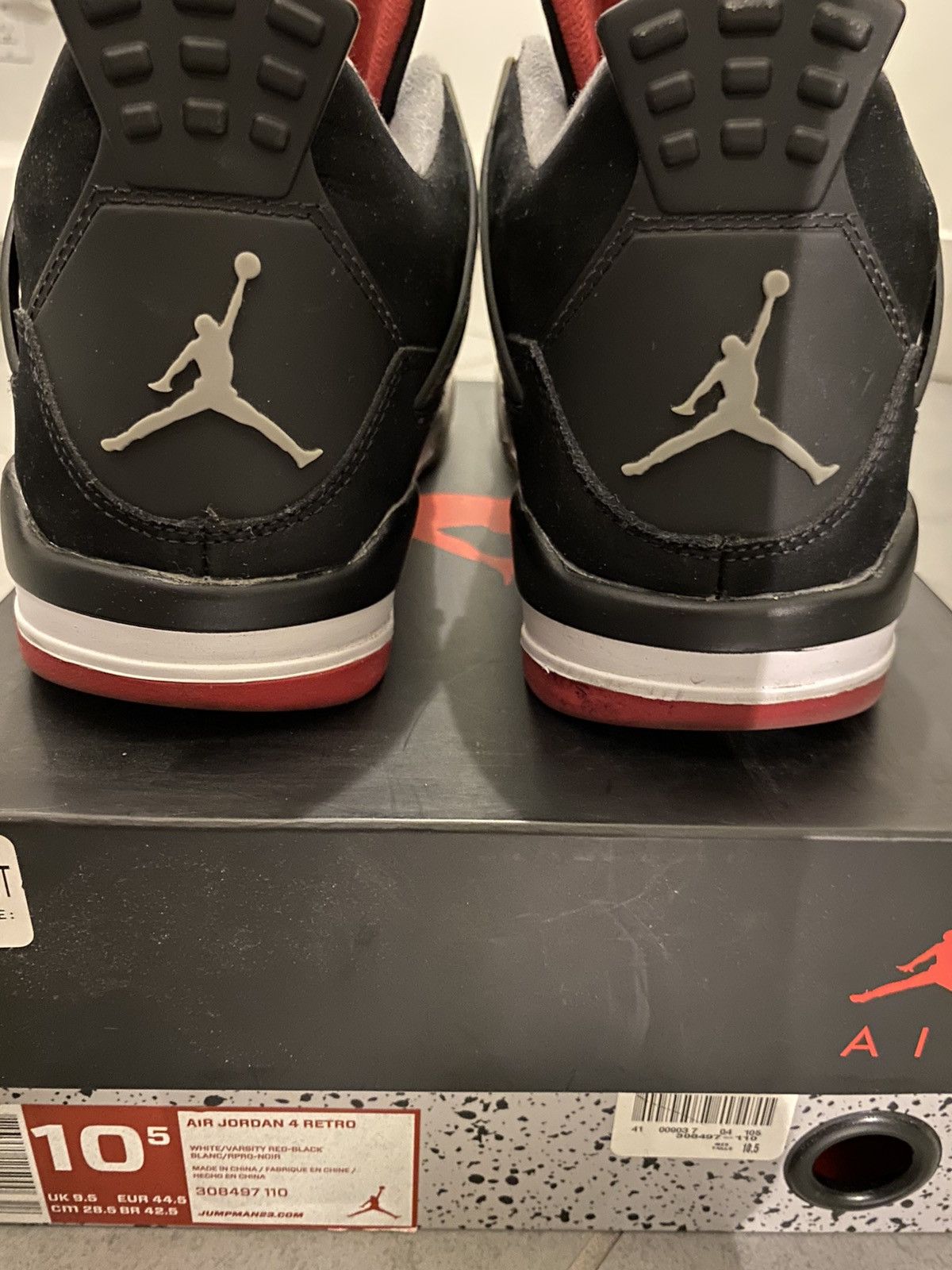 Jordan Brand × Nike ‘12 Air Jordan 4 Retro Bred Size US 10.5 / EU 43-44 - 3 Thumbnail