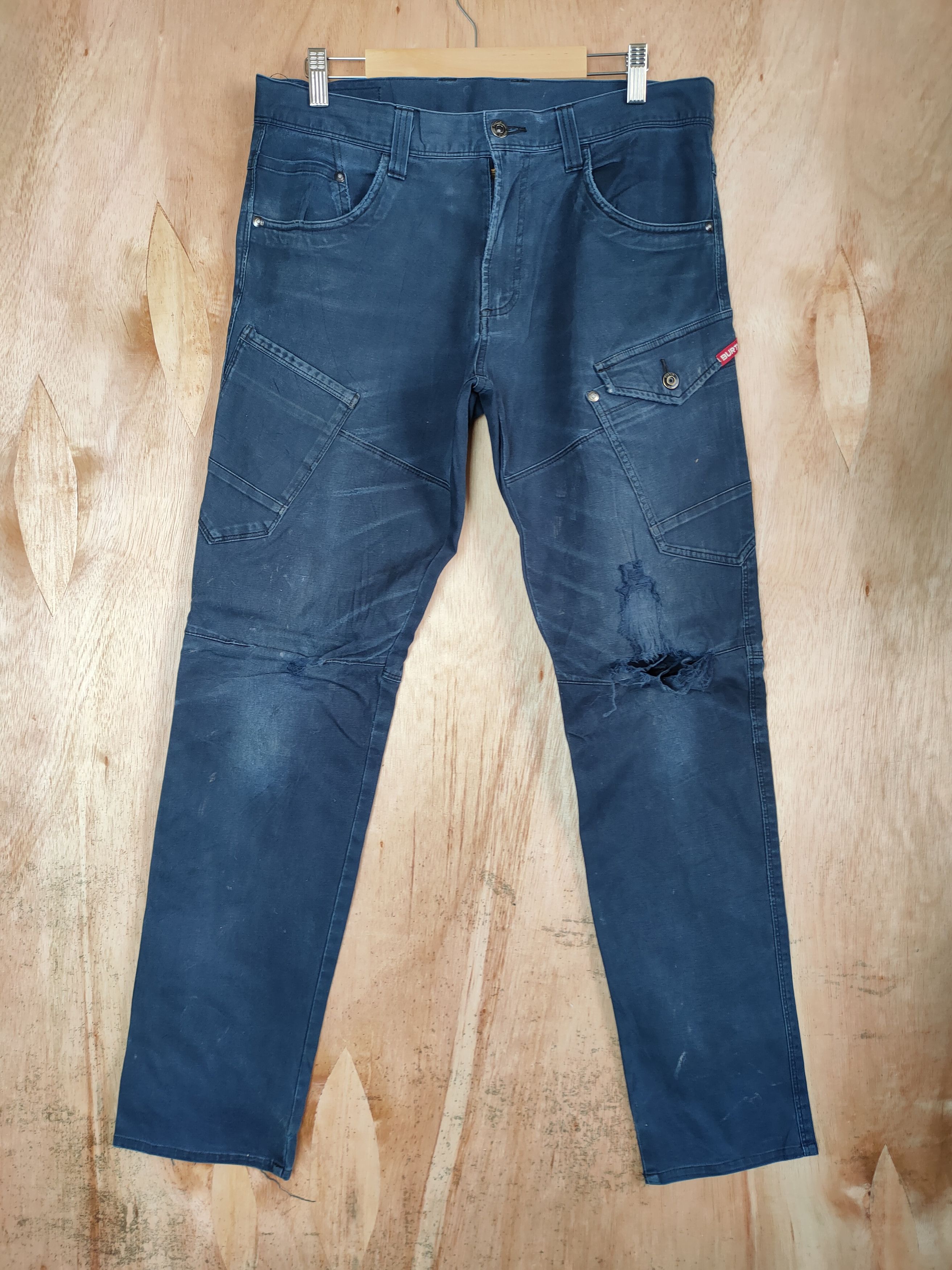 JAPANESE BRAND FADED VINTAGE CARGO PANTS DAMAGE KNEE