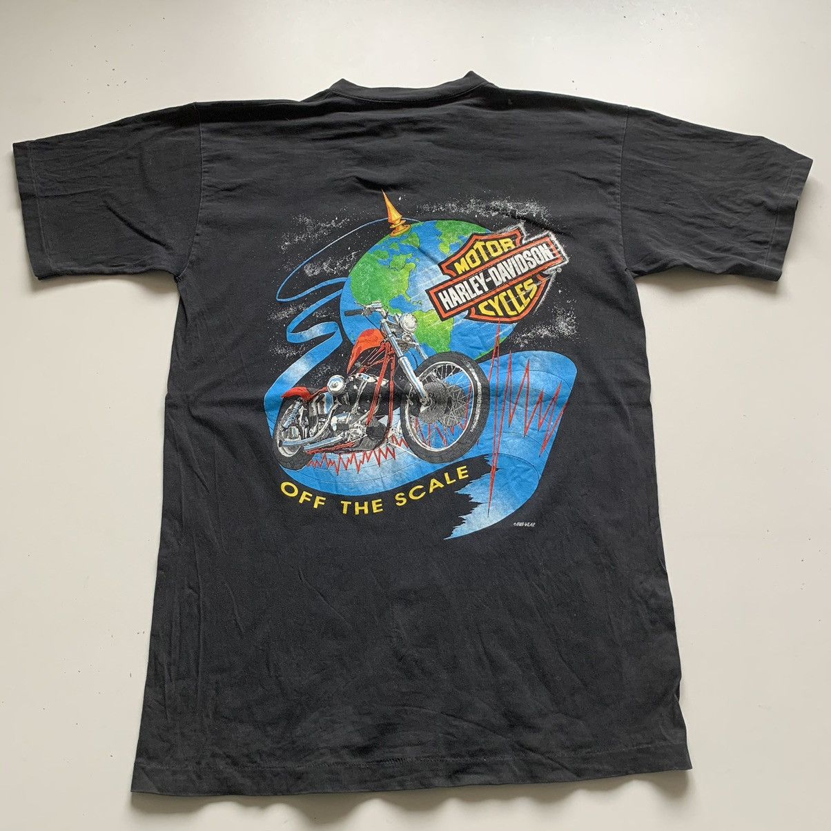 Harley Davidson × Vintage Vintage 90s Harley Davidson Motorcycle Graphic Biker T Shirt Size US L / EU 52-54 / 3 - 1 Thumbnail