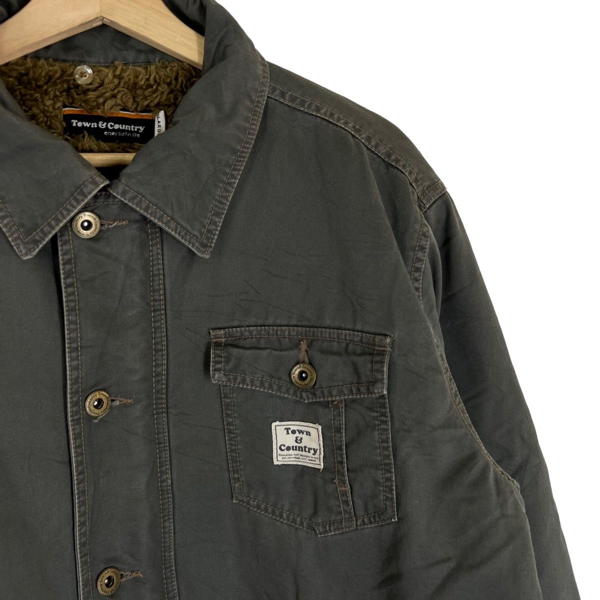 Japanese Brand VINTAGE CHORE JACKET TOWN & COUNTRY MILITARY DESIGN Size US L / EU 52-54 / 3 - 3 Thumbnail