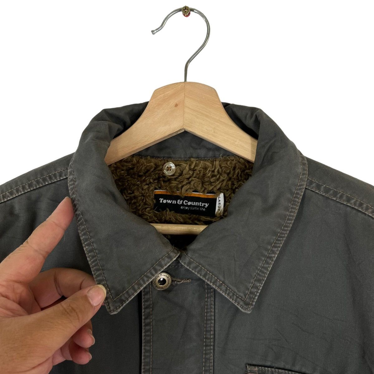 Japanese Brand VINTAGE CHORE JACKET TOWN & COUNTRY MILITARY DESIGN Size US L / EU 52-54 / 3 - 5 Thumbnail