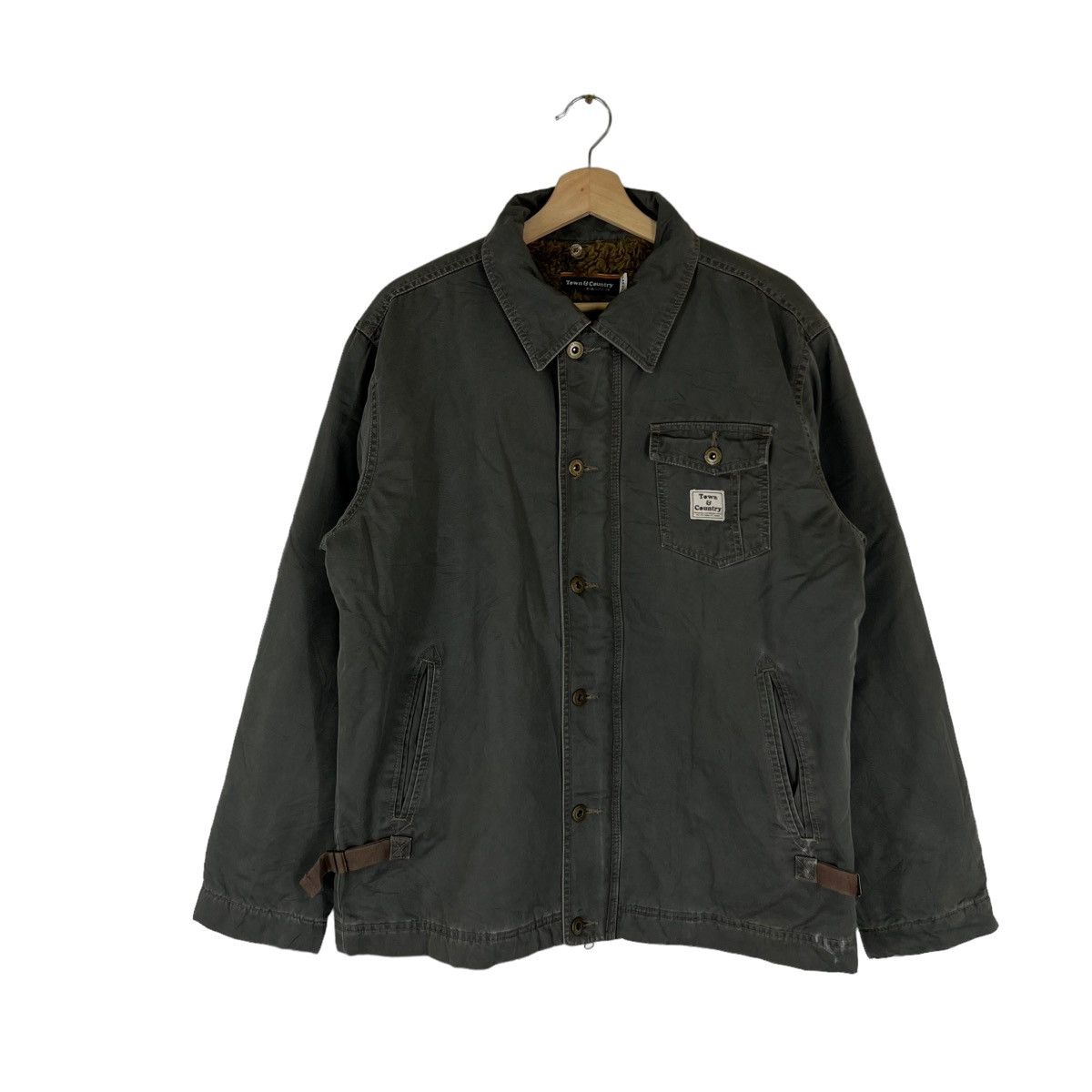 Japanese Brand VINTAGE CHORE JACKET TOWN & COUNTRY MILITARY DESIGN Size US L / EU 52-54 / 3 - 1 Thumbnail