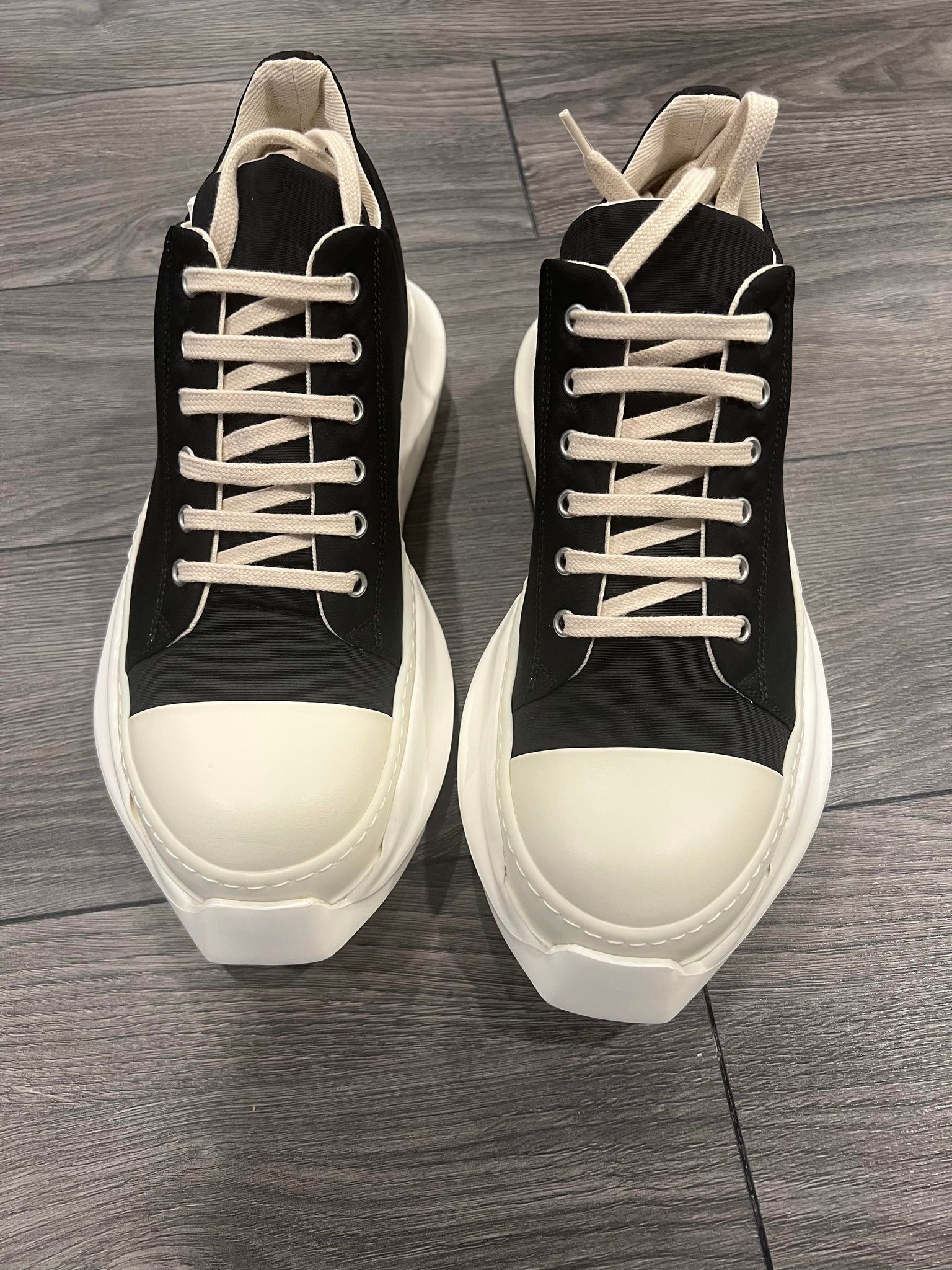 image of Rick Owens Drkshdw Abstract Low Shoes in Black/Milk/Milk, Men's (Size 8)