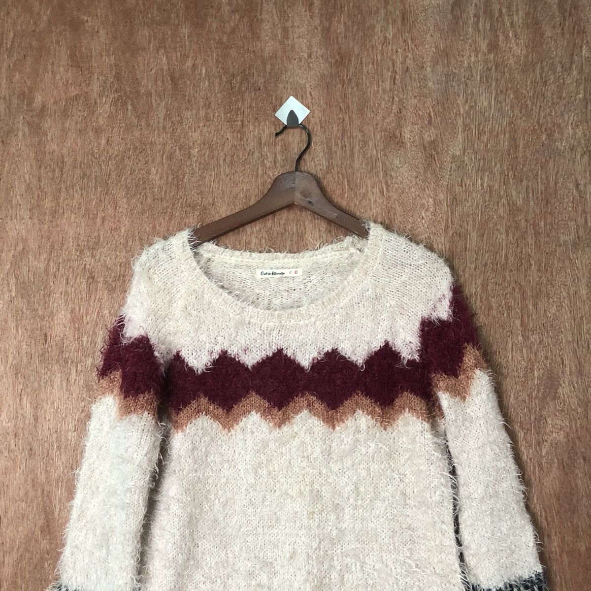 Vintage Cutie Blende Brown Shag Shaggy Fur Mohair Knitwear #6470 Size US M / EU 48-50 / 2 - 2 Thumbnail