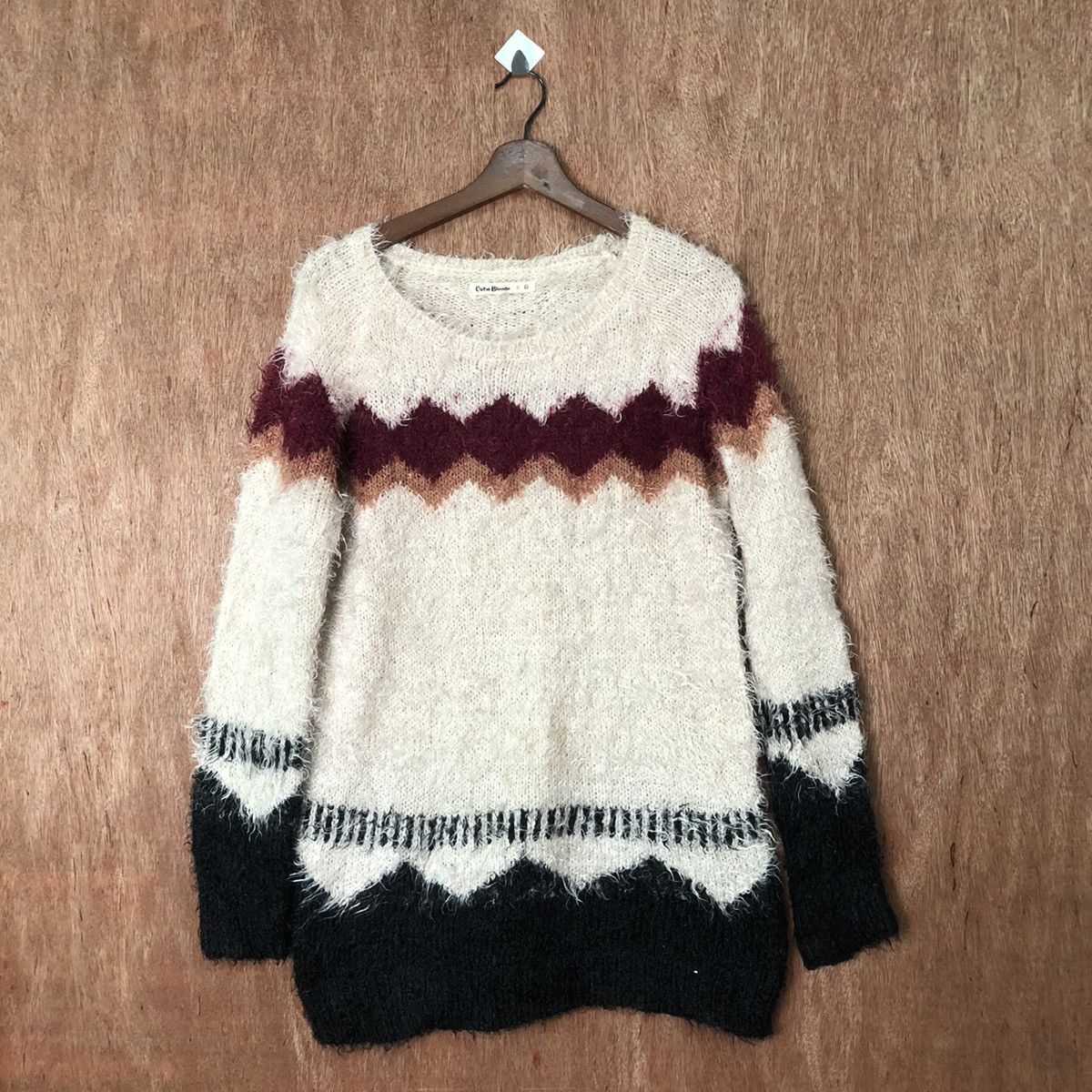 Vintage Cutie Blende Brown Shag Shaggy Fur Mohair Knitwear #6470 Size US M / EU 48-50 / 2 - 1 Thumbnail