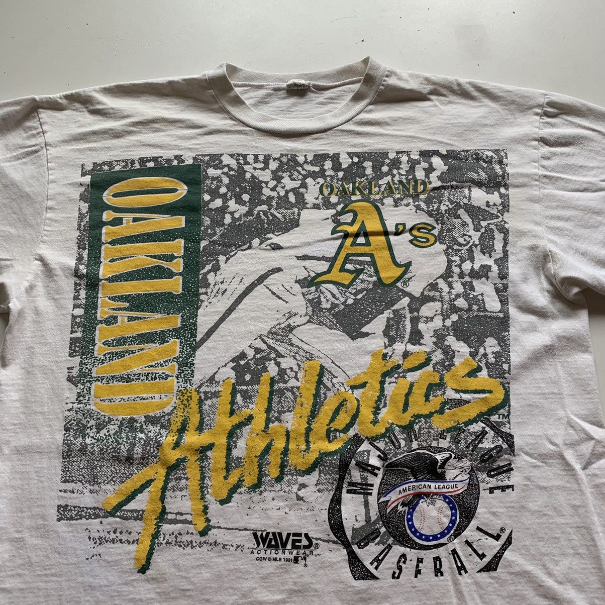 MLB × Vintage Vintage 1990s Oakland Athletics MLB Baseball Graphic T Shirt Size US XL / EU 56 / 4 - 2 Thumbnail