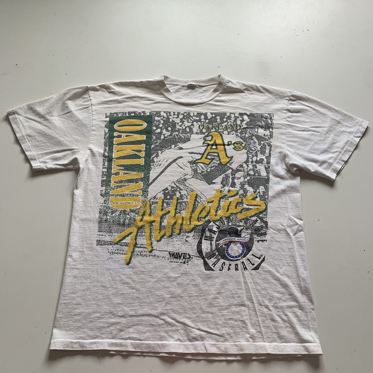 MLB × Vintage Vintage 1990s Oakland Athletics MLB Baseball Graphic T Shirt Size US XL / EU 56 / 4 - 1 Thumbnail