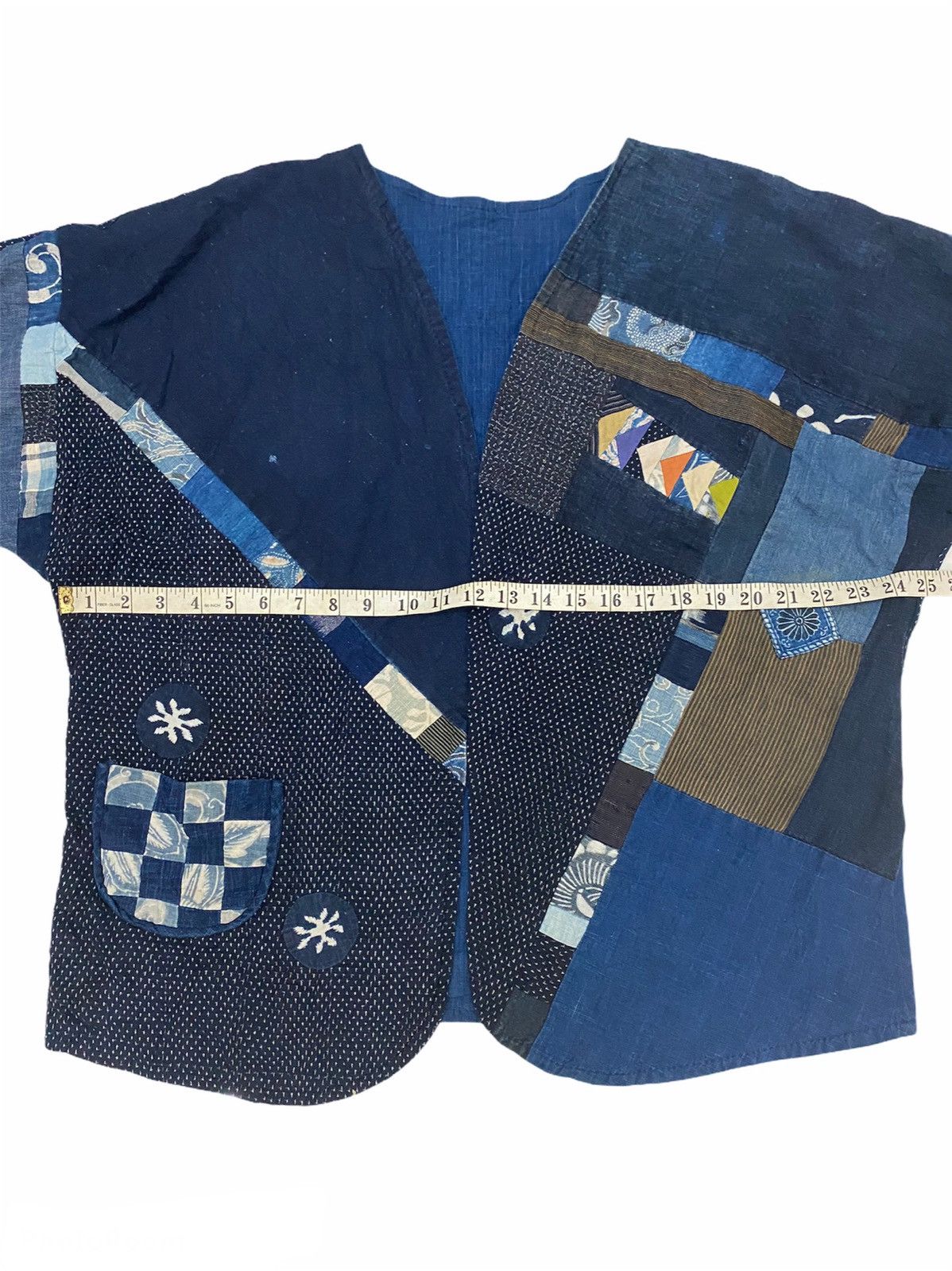 Vintage VTG Japanese Indigo Patchwork Noragi Kimono Cardigan Jacket Size US XL / EU 56 / 4 - 14 Thumbnail