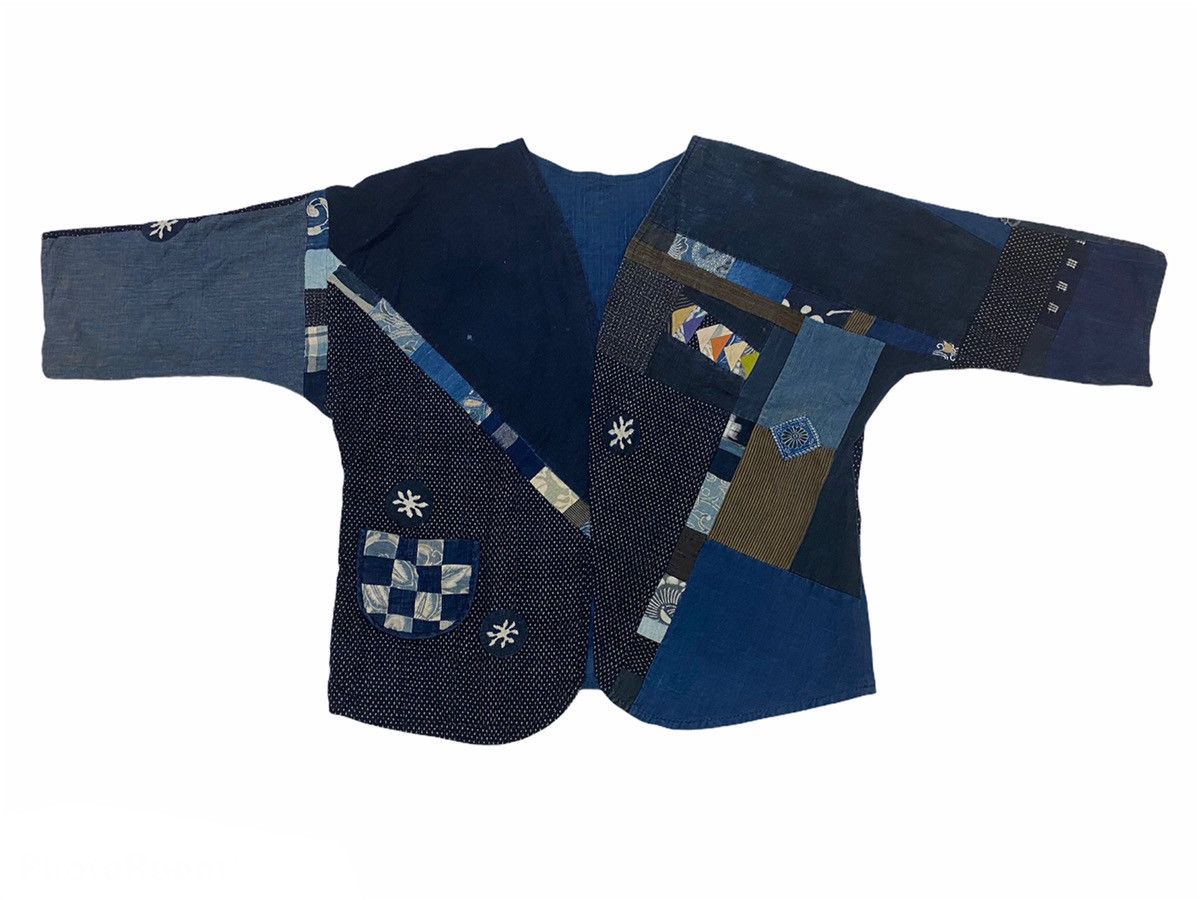 Vintage VTG Japanese Indigo Patchwork Noragi Kimono Cardigan Jacket Size US XL / EU 56 / 4 - 7 Thumbnail