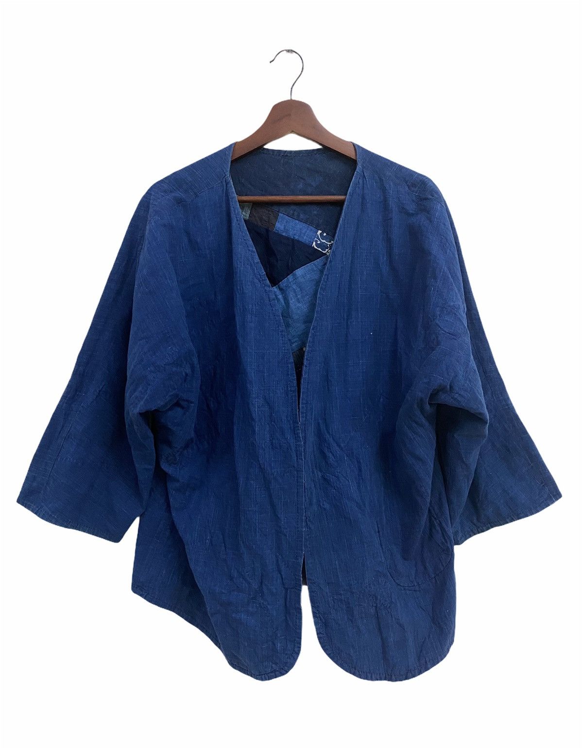 Vintage VTG Japanese Indigo Patchwork Noragi Kimono Cardigan Jacket Size US XL / EU 56 / 4 - 5 Thumbnail