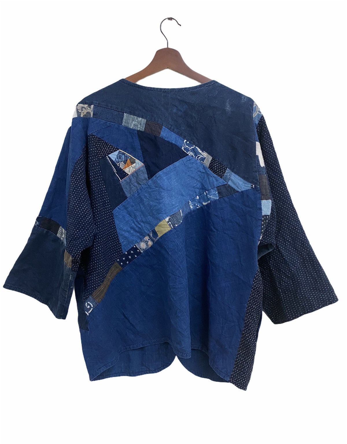Vintage VTG Japanese Indigo Patchwork Noragi Kimono Cardigan Jacket Size US XL / EU 56 / 4 - 4 Thumbnail