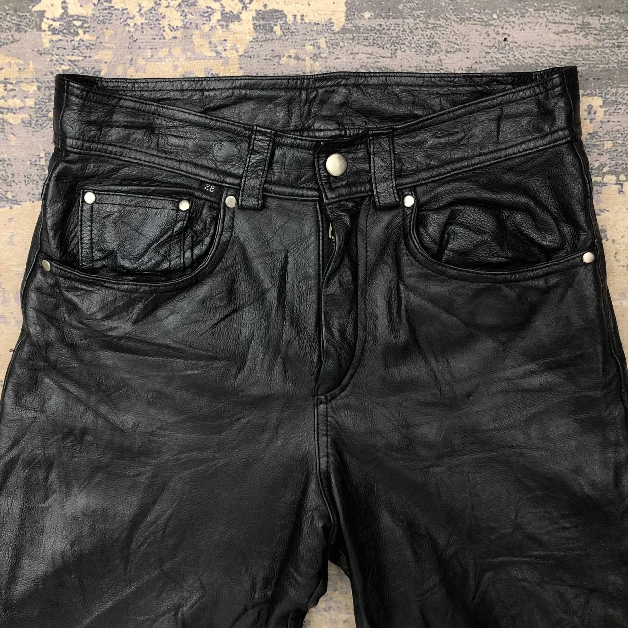 Vintage P222 VTG LEATHER PANTS Size 27" / US 4 / IT 40 - 3 Thumbnail