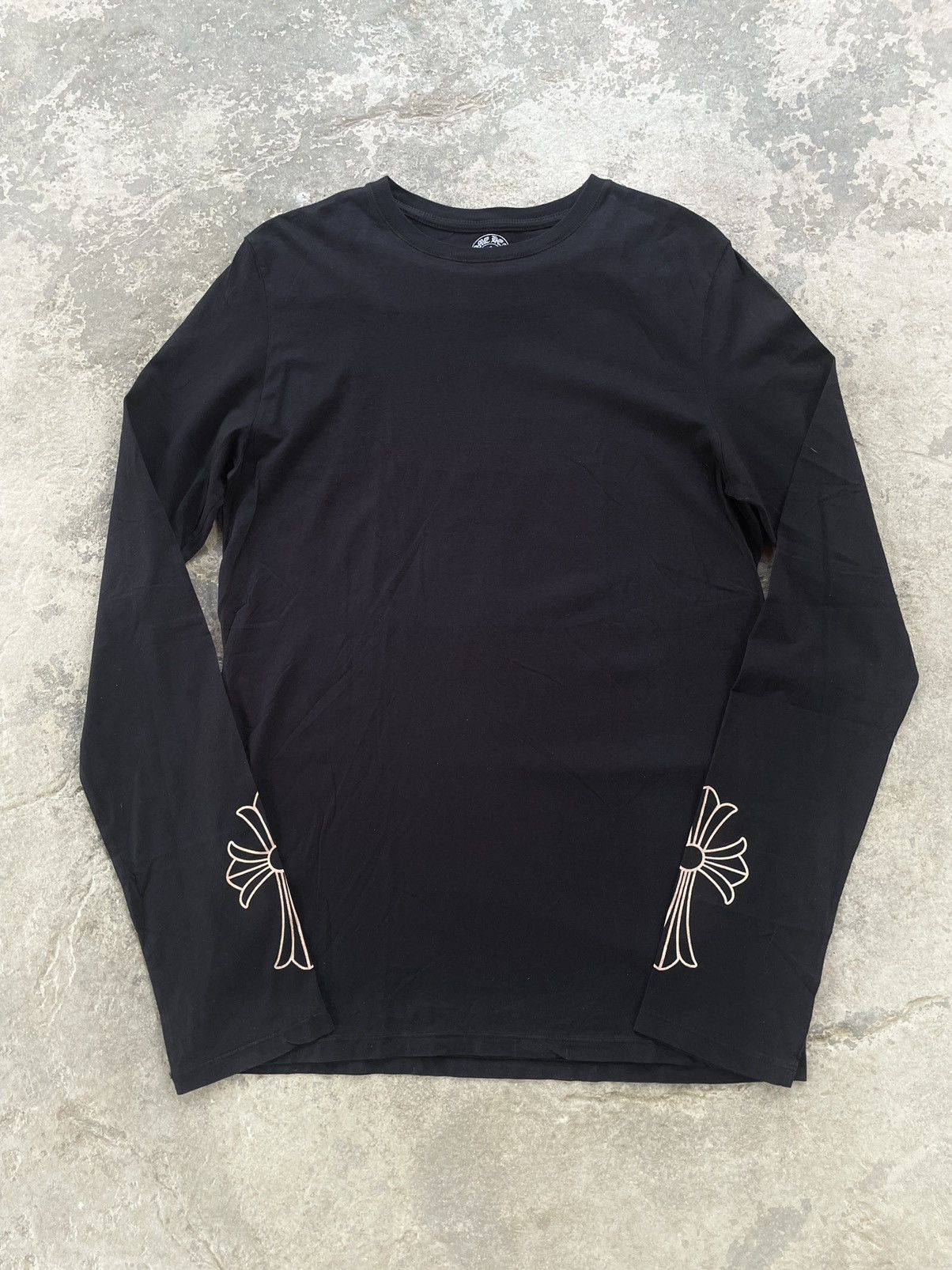 Chrome Hearts Triple Cross Flocked Long Sleeve in Grey