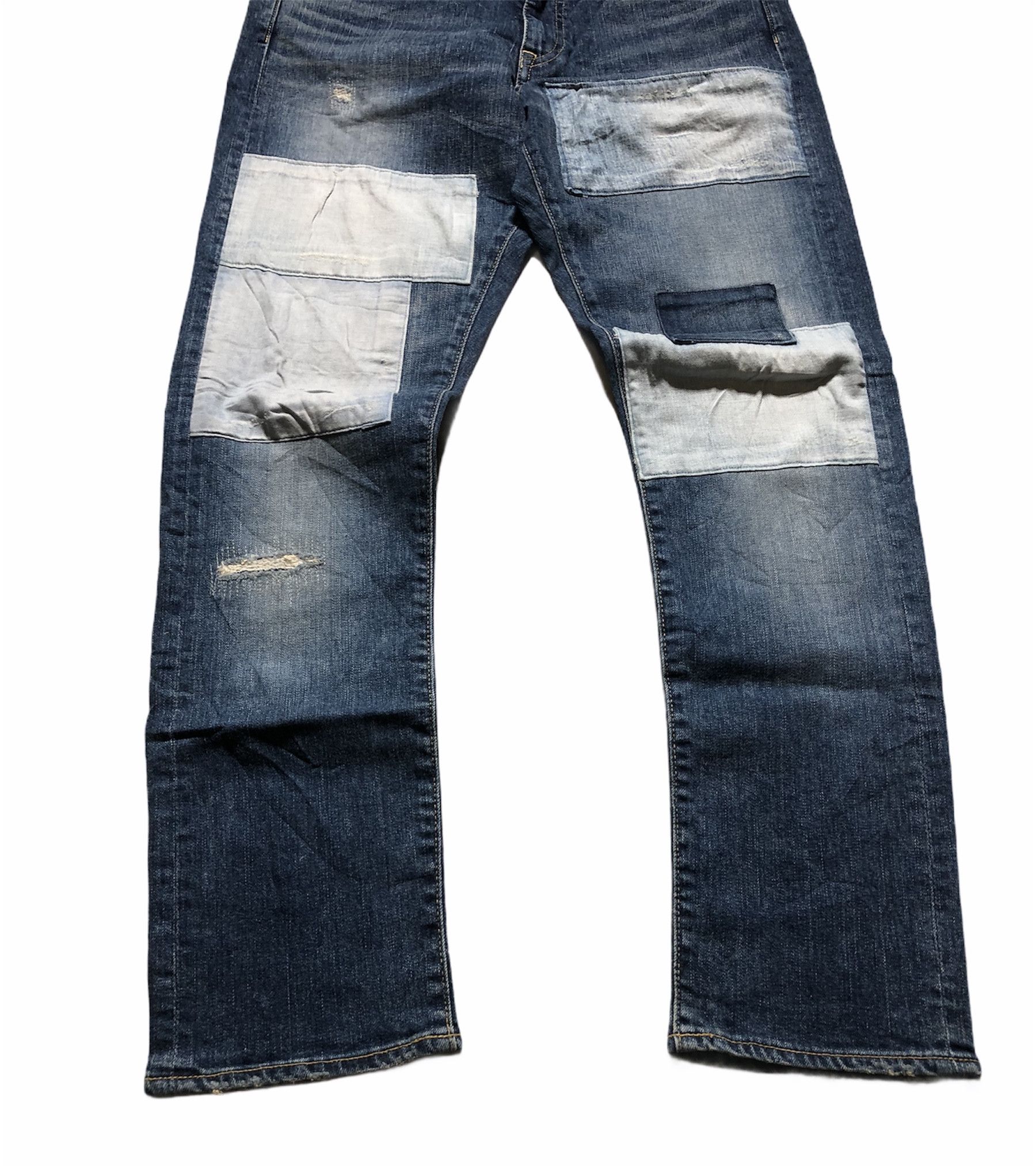 Japan Blue × Vintage Vintage Japan Blue Jeans Patchwork Denim Jeans Size US 31 - 3 Thumbnail