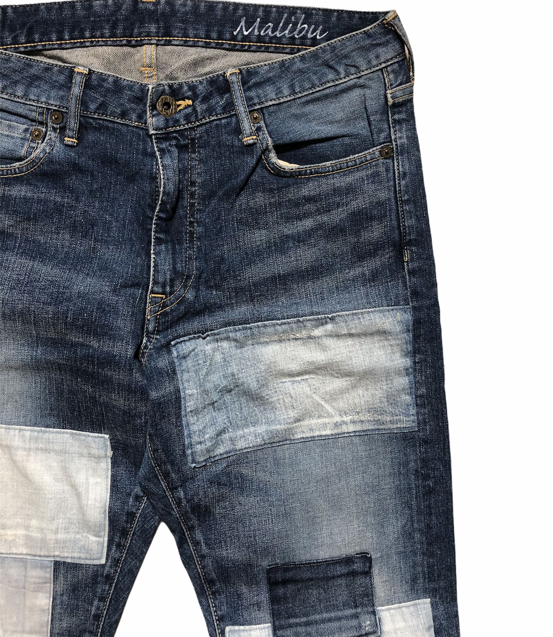 Japan Blue × Vintage Vintage Japan Blue Jeans Patchwork Denim Jeans Size US 31 - 4 Thumbnail