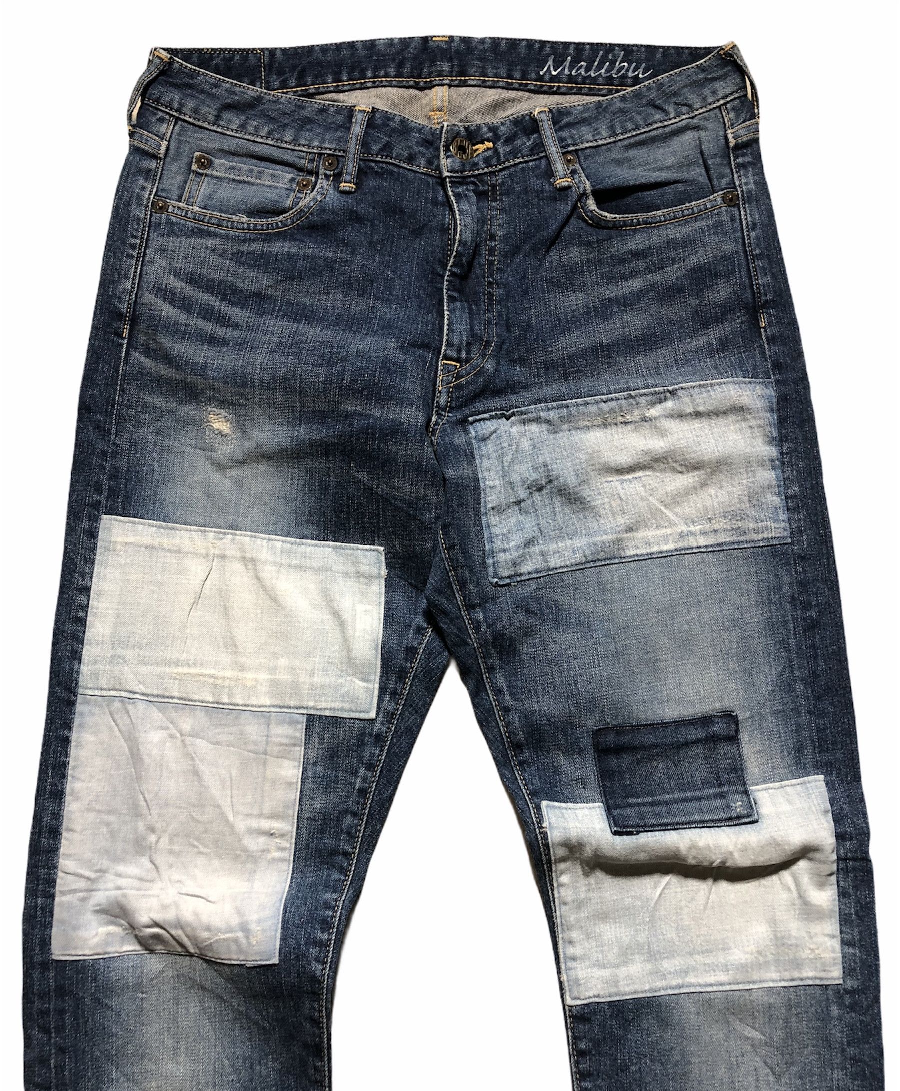 Japan Blue × Vintage Vintage Japan Blue Jeans Patchwork Denim Jeans Size US 31 - 2 Thumbnail