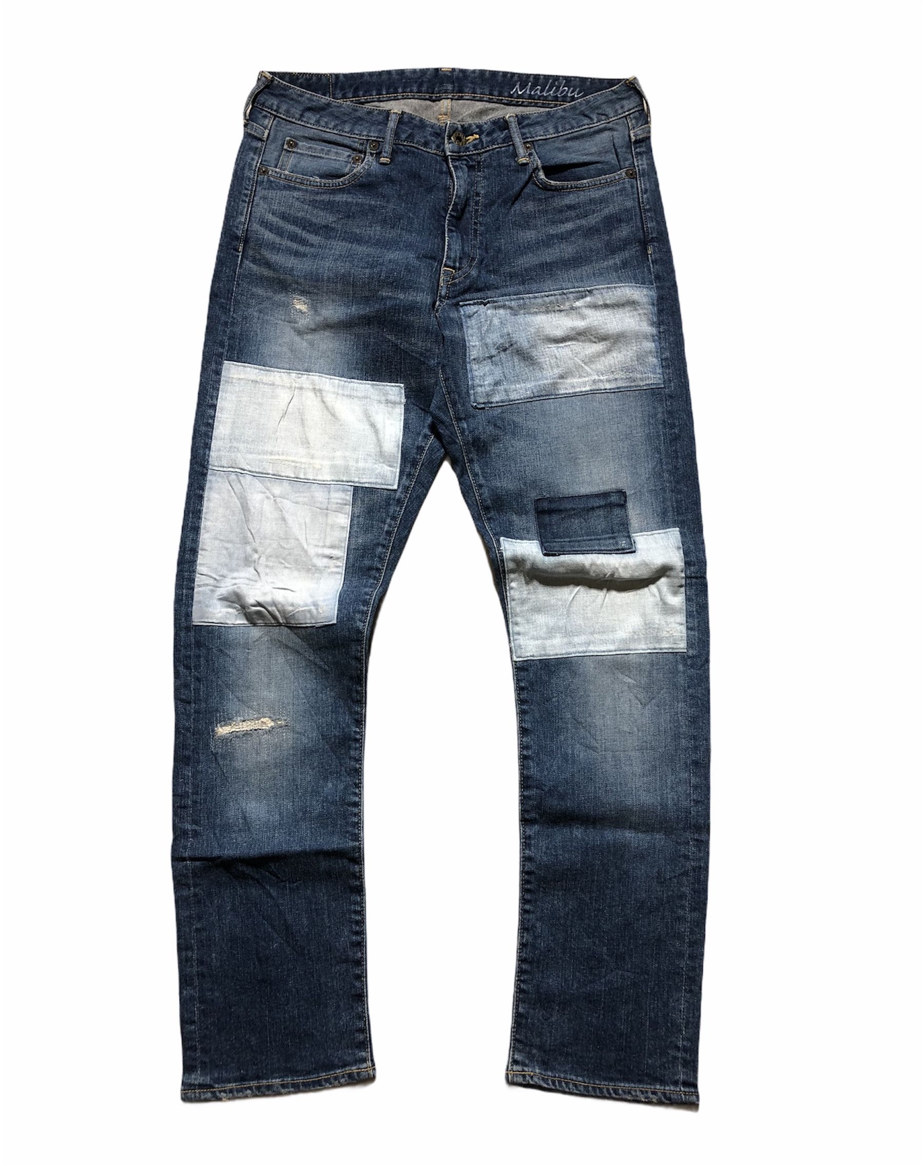 Japan Blue × Vintage Vintage Japan Blue Jeans Patchwork Denim Jeans Size US 31 - 1 Thumbnail