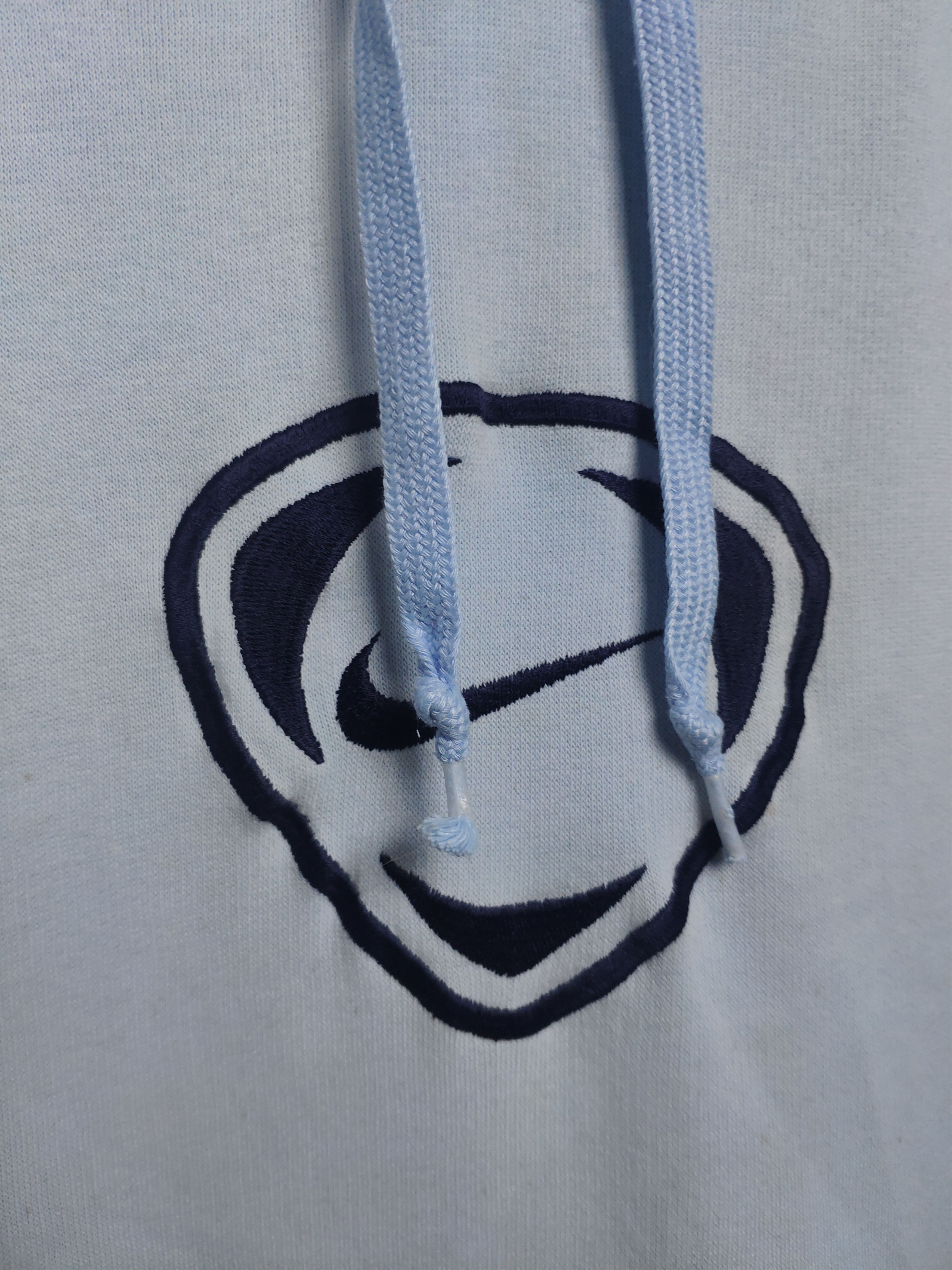 Nike × Vintage Nike vintage center swoosh hoodie sweatshirt baby blue 2000s Size US XL / EU 56 / 4 - 3 Thumbnail