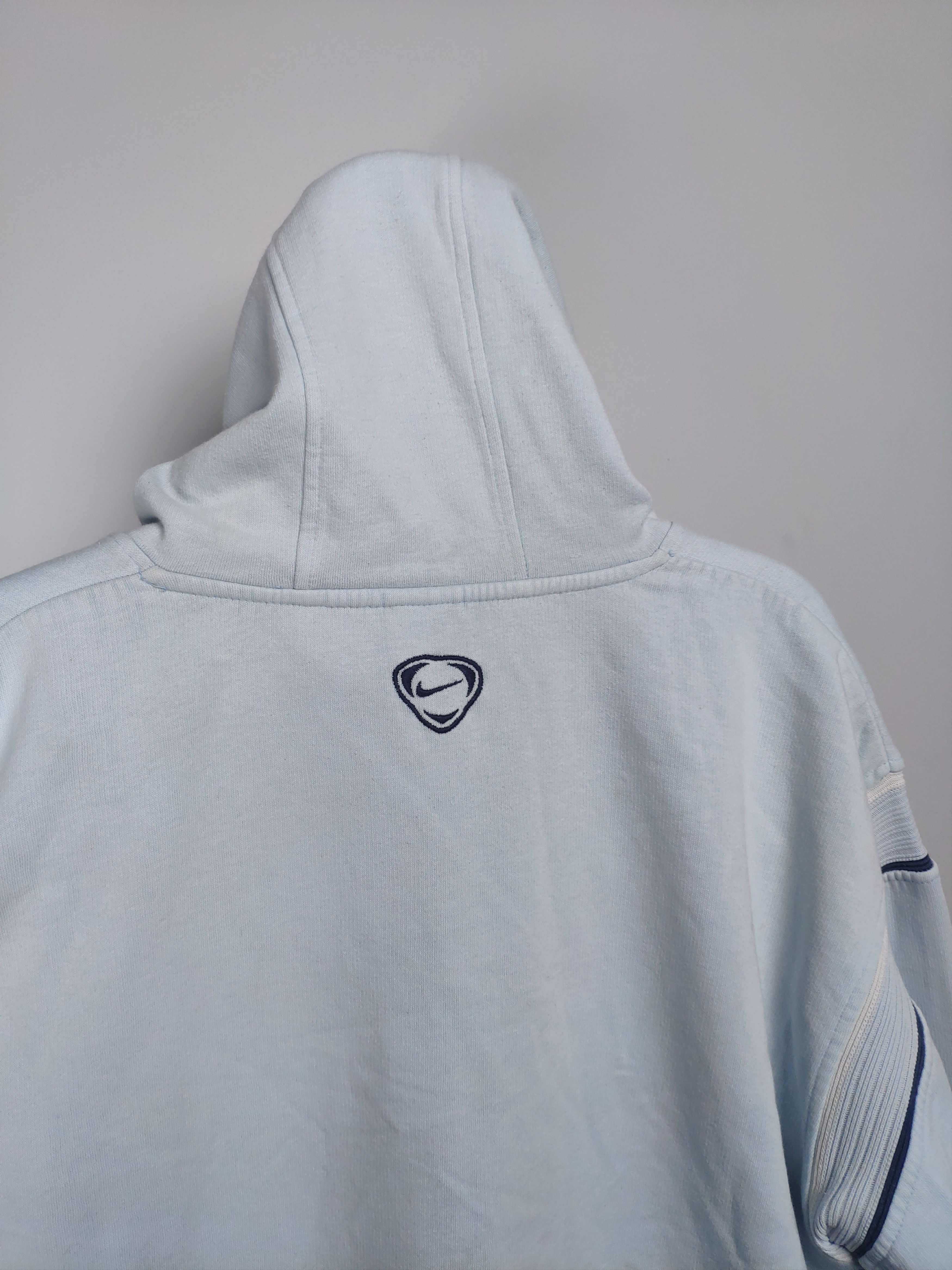 Nike × Vintage Nike vintage center swoosh hoodie sweatshirt baby blue 2000s Size US XL / EU 56 / 4 - 6 Thumbnail