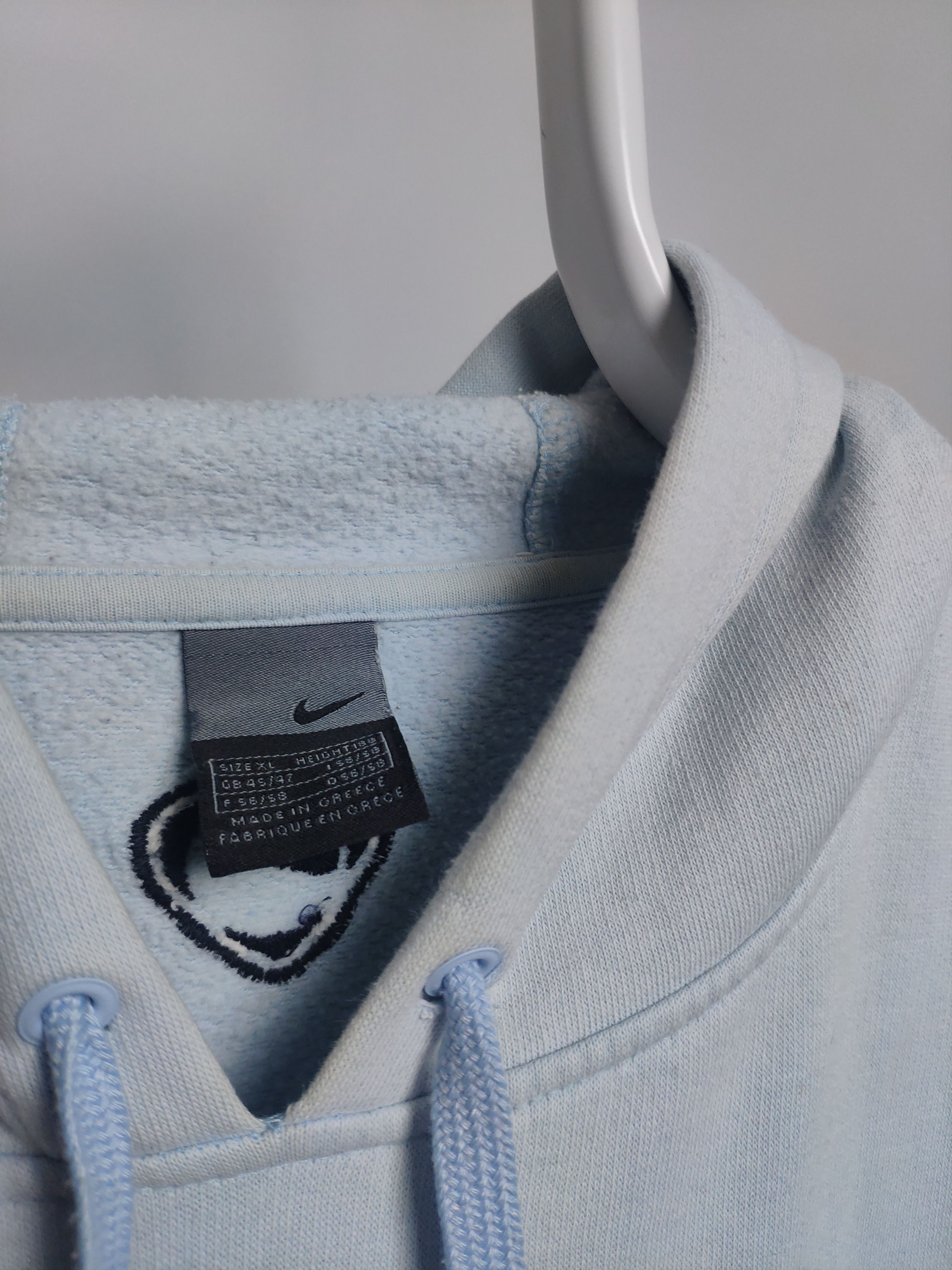 Nike × Vintage Nike vintage center swoosh hoodie sweatshirt baby blue 2000s Size US XL / EU 56 / 4 - 13 Thumbnail