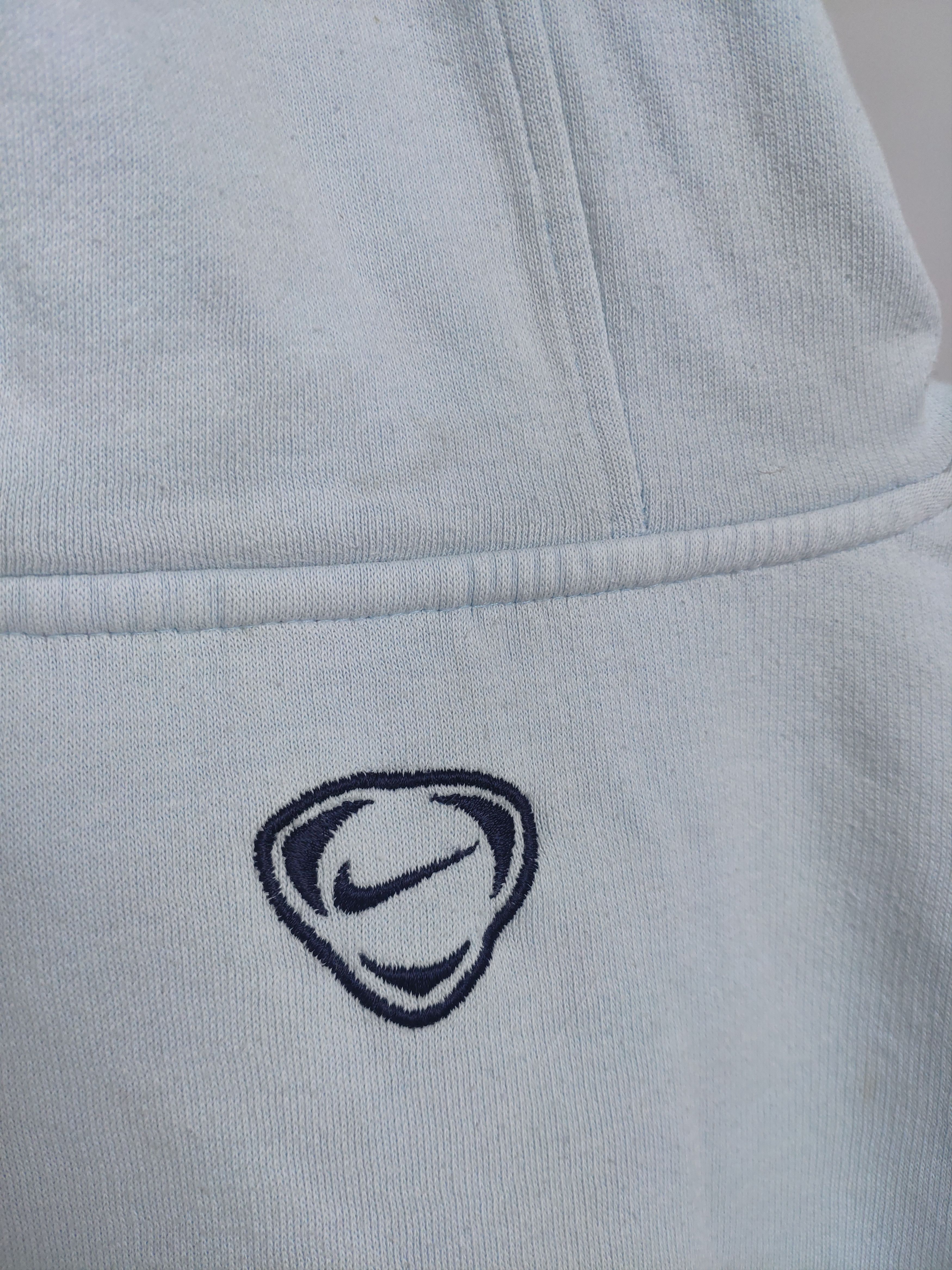 Nike × Vintage Nike vintage center swoosh hoodie sweatshirt baby blue 2000s Size US XL / EU 56 / 4 - 5 Thumbnail