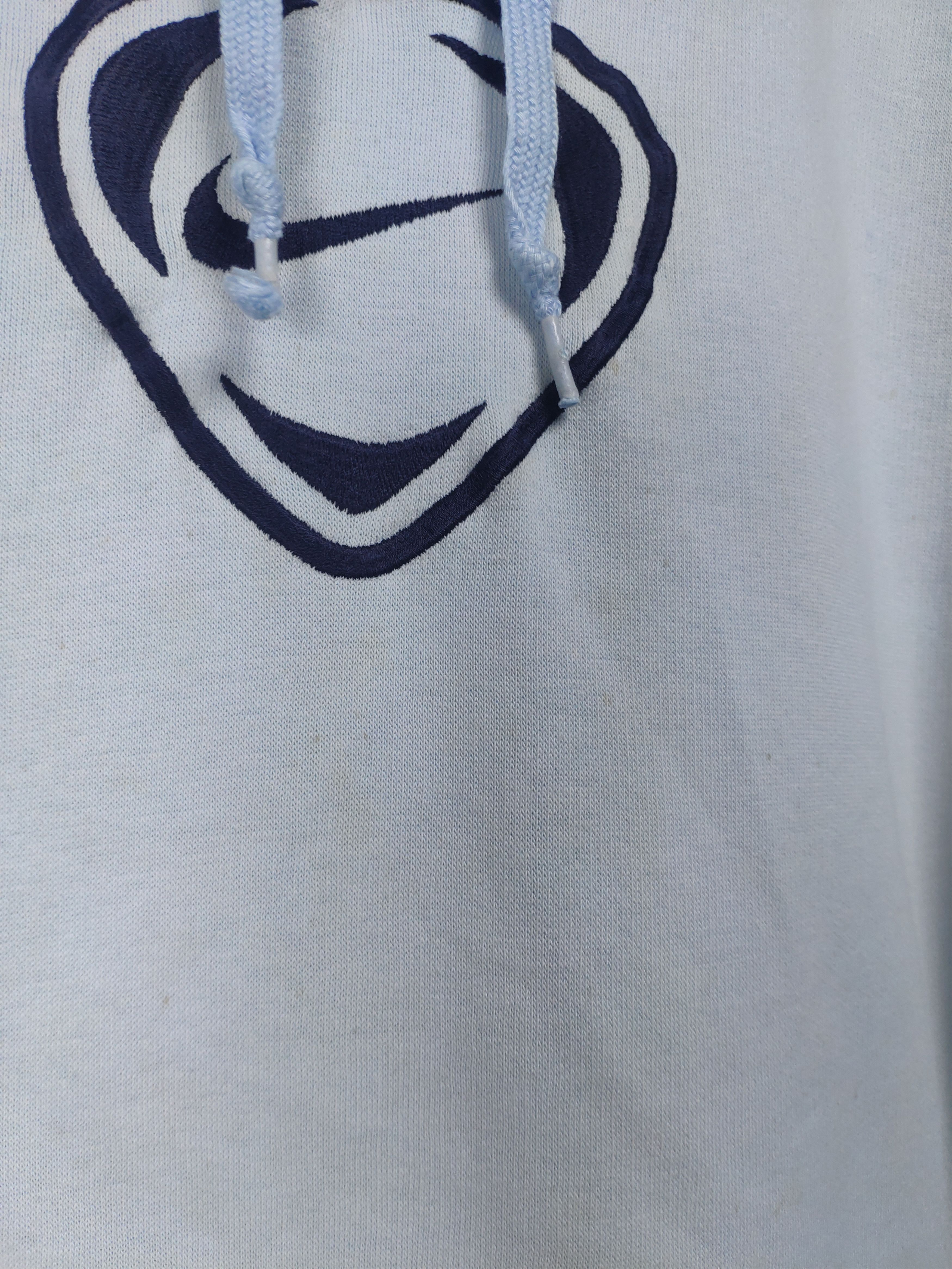 Nike × Vintage Nike vintage center swoosh hoodie sweatshirt baby blue 2000s Size US XL / EU 56 / 4 - 2 Thumbnail