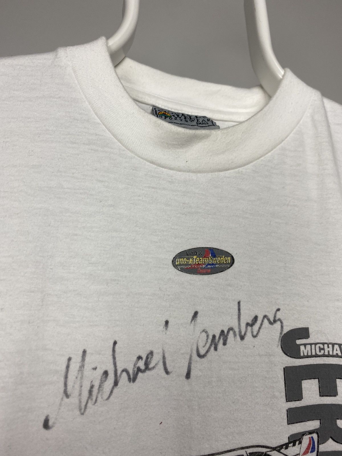 Vintage Vintage racing T-shirt signed by Michael Jernberg Size US L / EU 52-54 / 3 - 3 Thumbnail