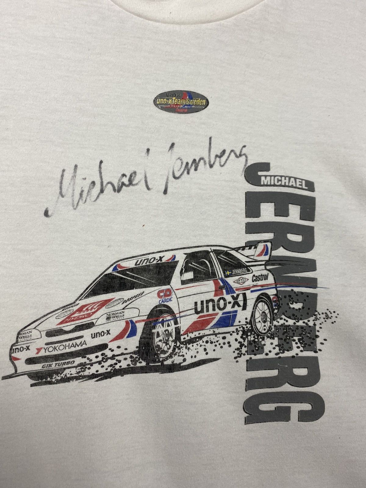 Vintage Vintage racing T-shirt signed by Michael Jernberg Size US L / EU 52-54 / 3 - 6 Thumbnail
