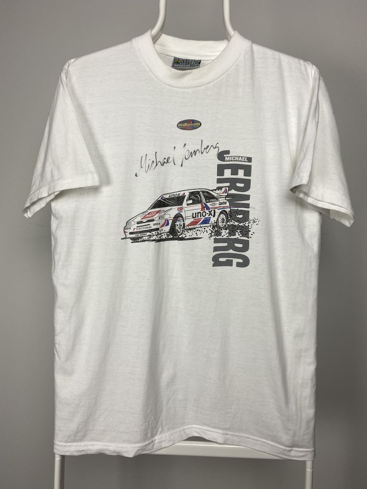 Vintage Vintage racing T-shirt signed by Michael Jernberg Size US L / EU 52-54 / 3 - 1 Thumbnail