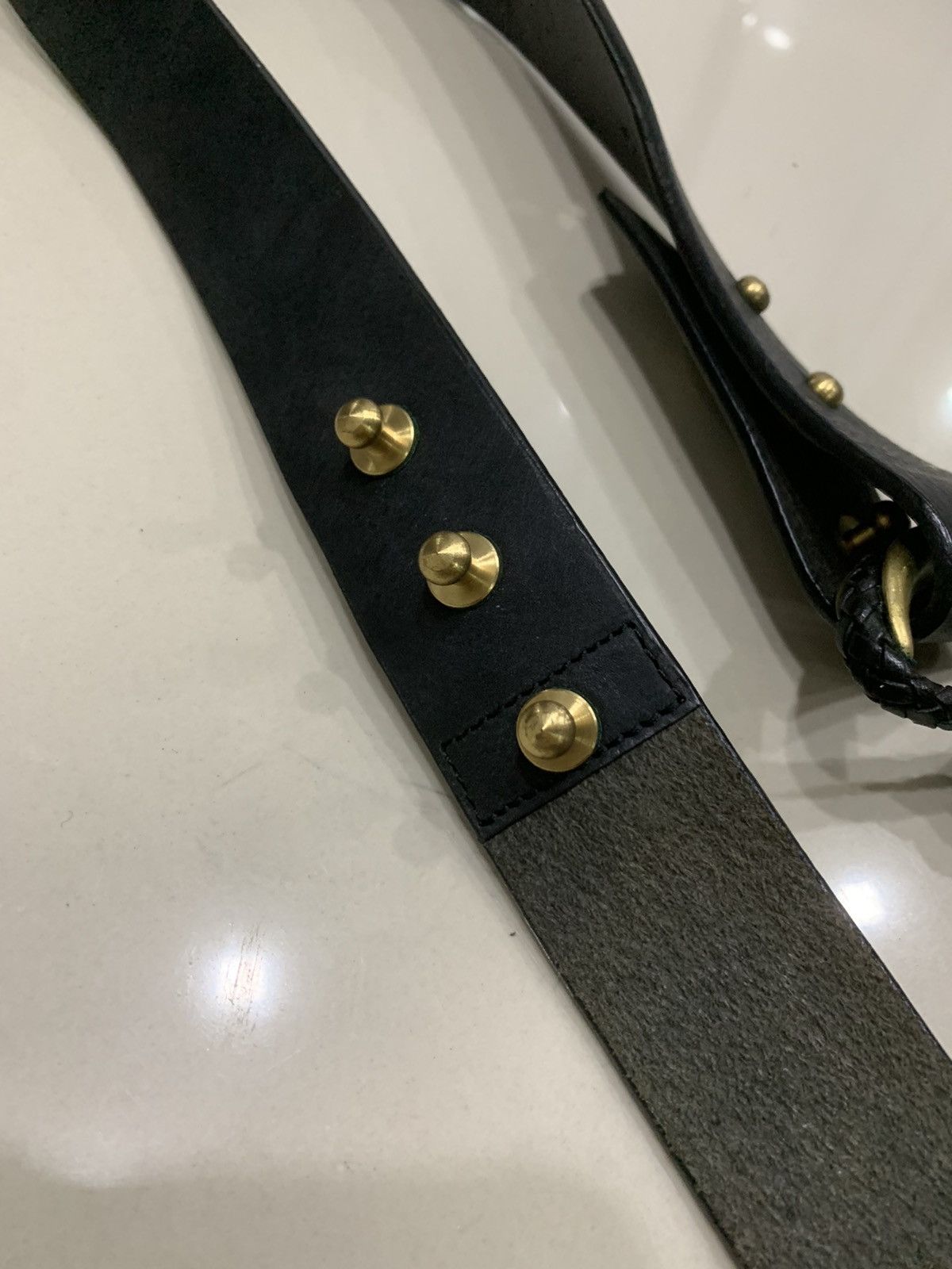Japanese Brand GABARDINE BRAIDED BONDAGE LEATHER BELT Size 32 - 4 Thumbnail