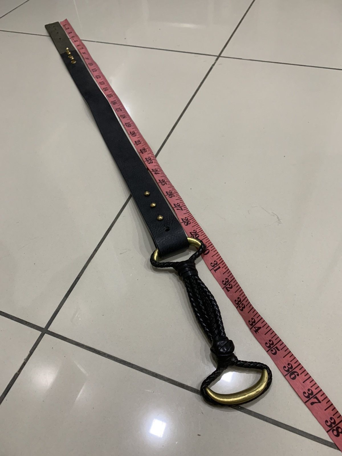 Japanese Brand GABARDINE BRAIDED BONDAGE LEATHER BELT Size 32 - 7 Thumbnail