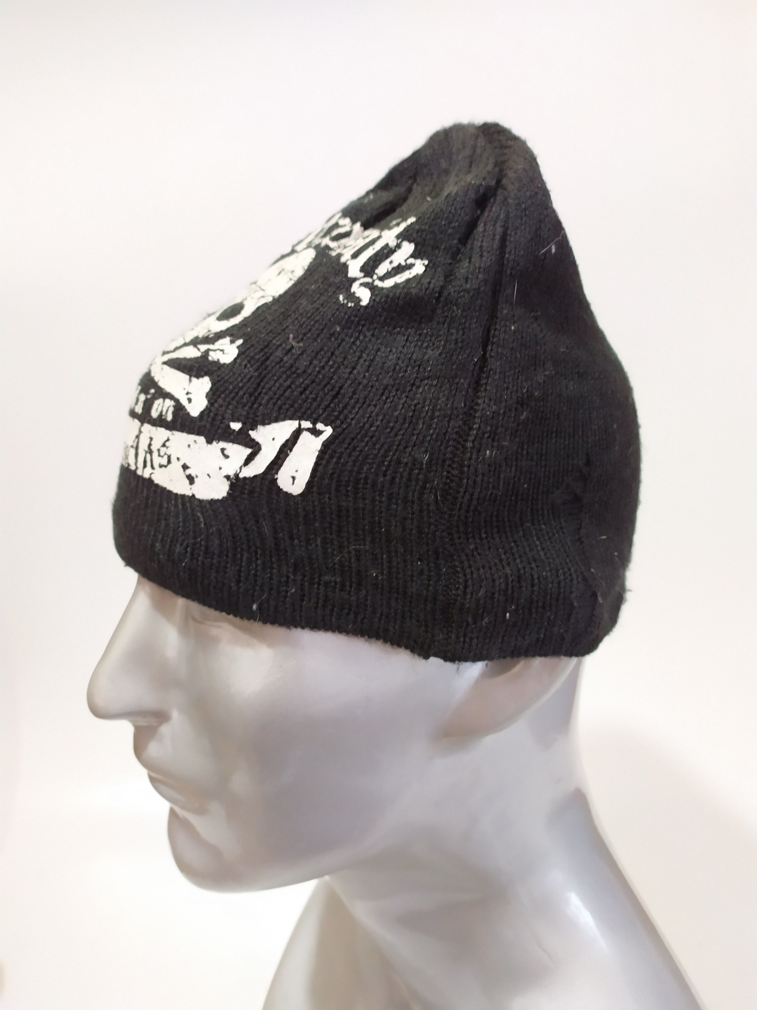 Japanese Brand 🔥Generosity Distressed Skull Punk Beanie Hats Size ONE SIZE - 4 Thumbnail