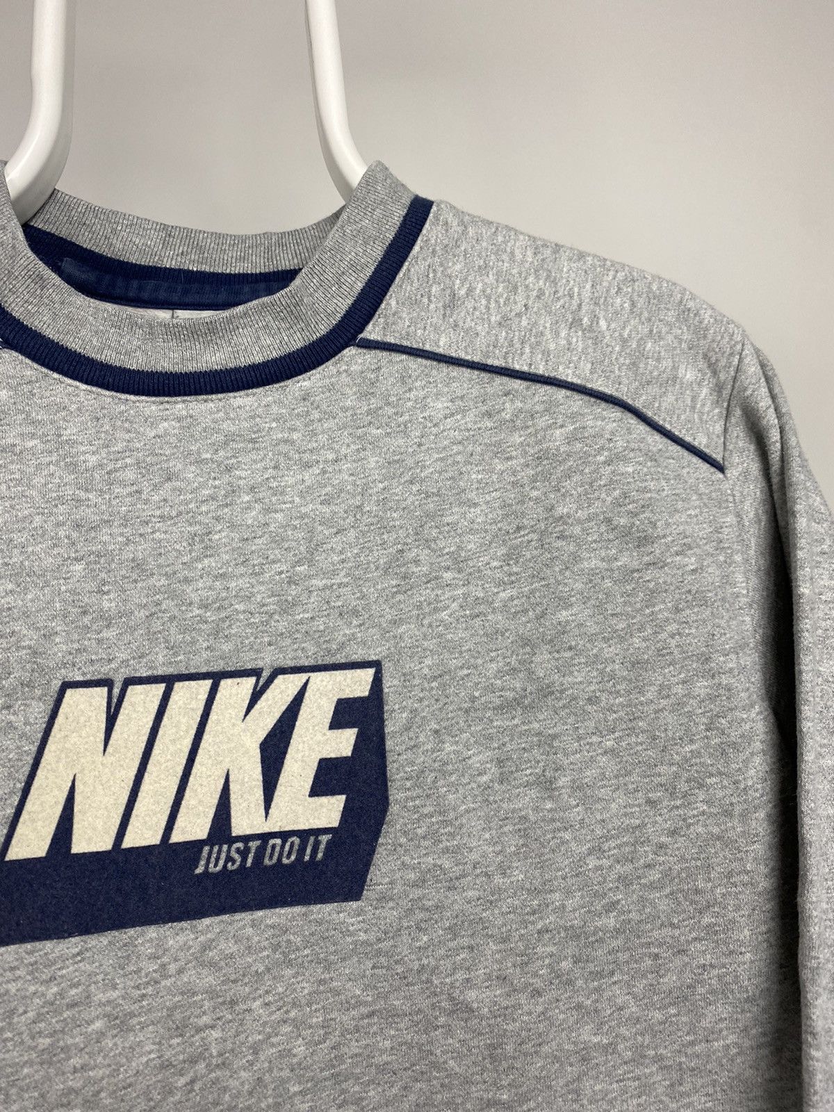 Nike × Vintage Nike vintage spellout sweatshirt grey navy 2000s Y2K Size US S / EU 44-46 / 1 - 2 Thumbnail