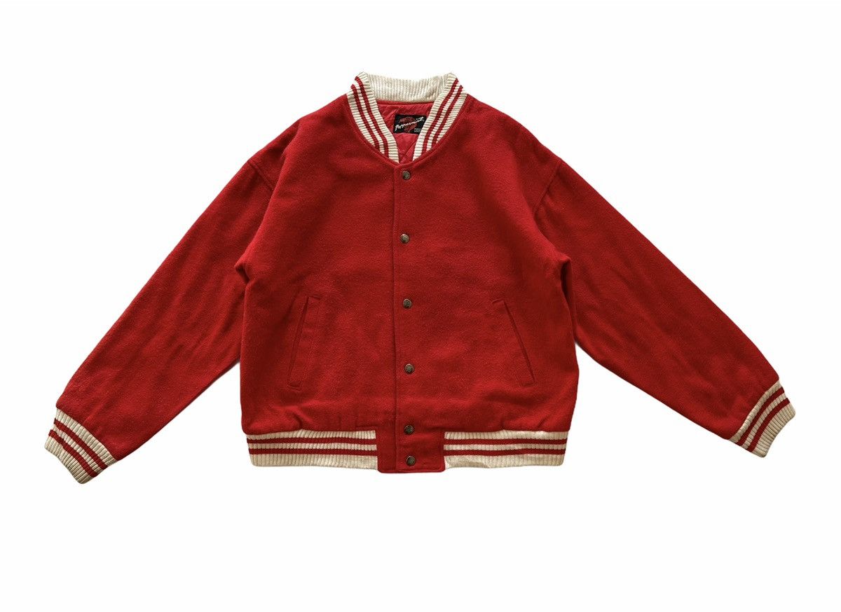 Japanese Brand VINTAGE PEPPERMINT BIG LOGO WOOL VARSITY JACKET Size US L / EU 52-54 / 3 - 8 Thumbnail