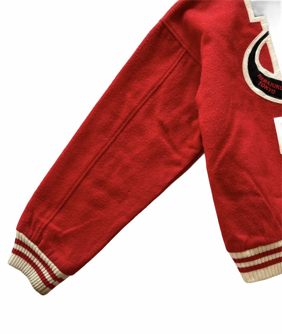 Japanese Brand VINTAGE PEPPERMINT BIG LOGO WOOL VARSITY JACKET Size US L / EU 52-54 / 3 - 9 Thumbnail