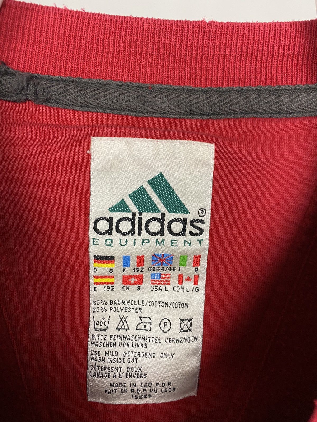 Adidas × Vintage Adidas EQT Equipment vintage 90s sweatshirt crewneck red Size US L / EU 52-54 / 3 - 7 Thumbnail