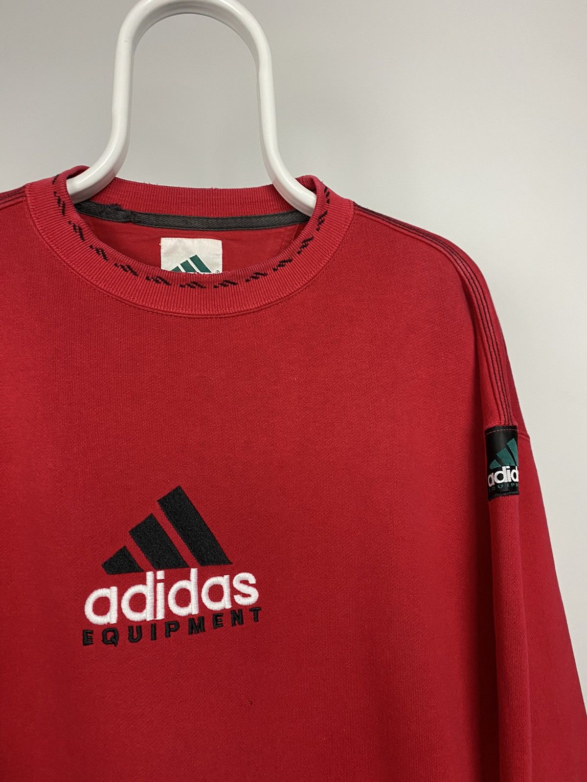 Adidas × Vintage Adidas EQT Equipment vintage 90s sweatshirt crewneck red Size US L / EU 52-54 / 3 - 2 Thumbnail