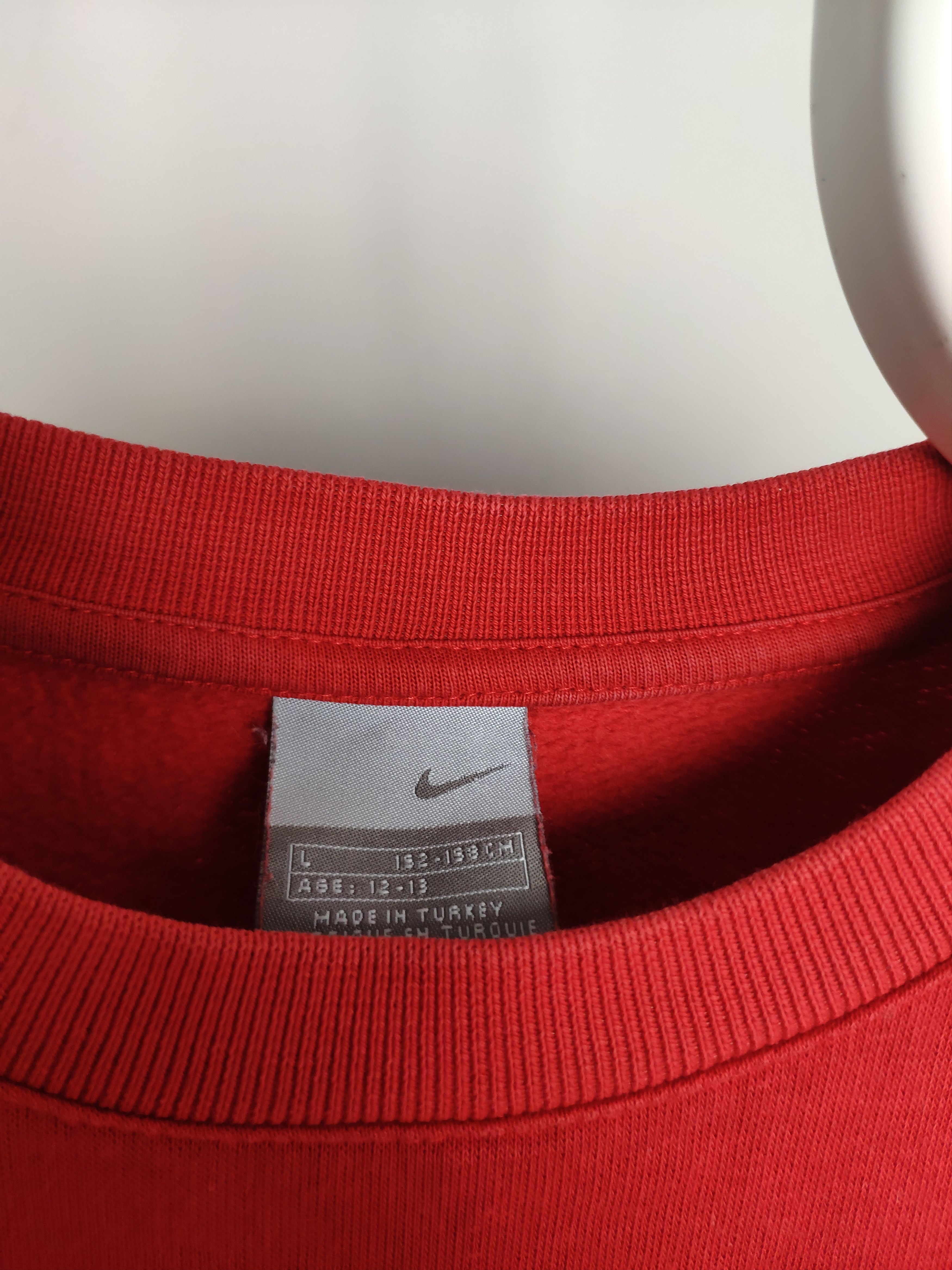 Nike × Vintage Nike vintage sweatshirt big center swoosh white on red 2000s Size US S / EU 44-46 / 1 - 3 Thumbnail