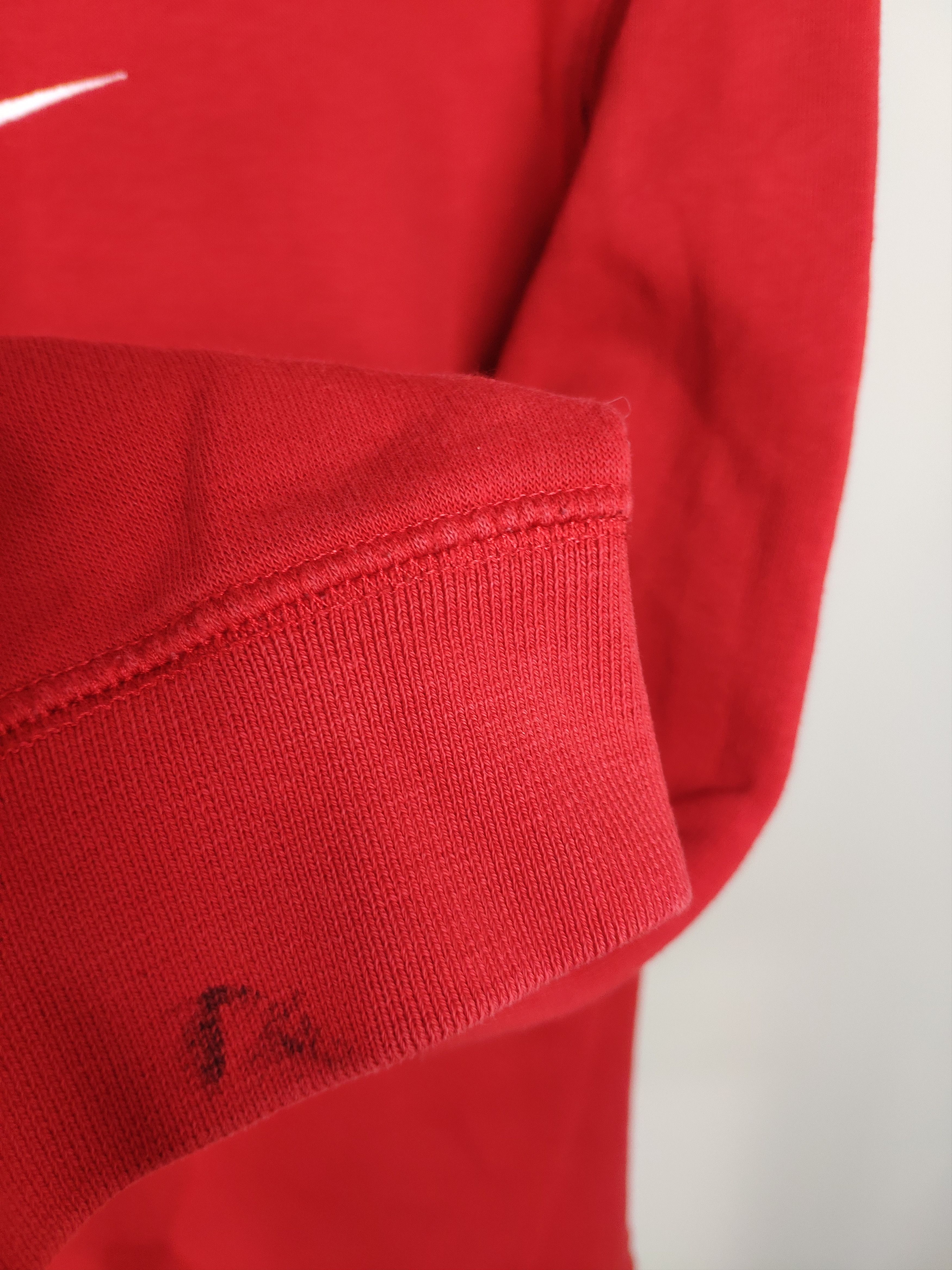 Nike × Vintage Nike vintage sweatshirt big center swoosh white on red 2000s Size US S / EU 44-46 / 1 - 8 Thumbnail