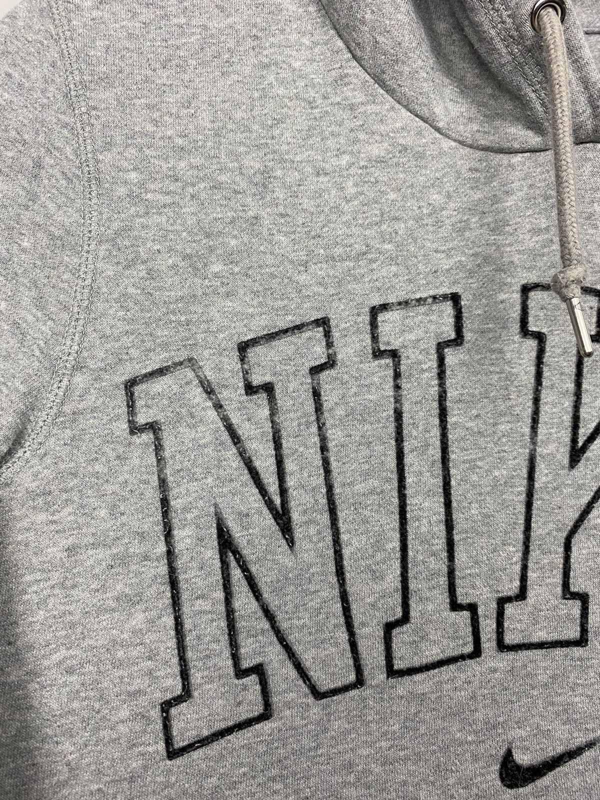Nike × Vintage Nike spell out hoodie center swoosh grey collage vintage Size US S / EU 44-46 / 1 - 4 Thumbnail