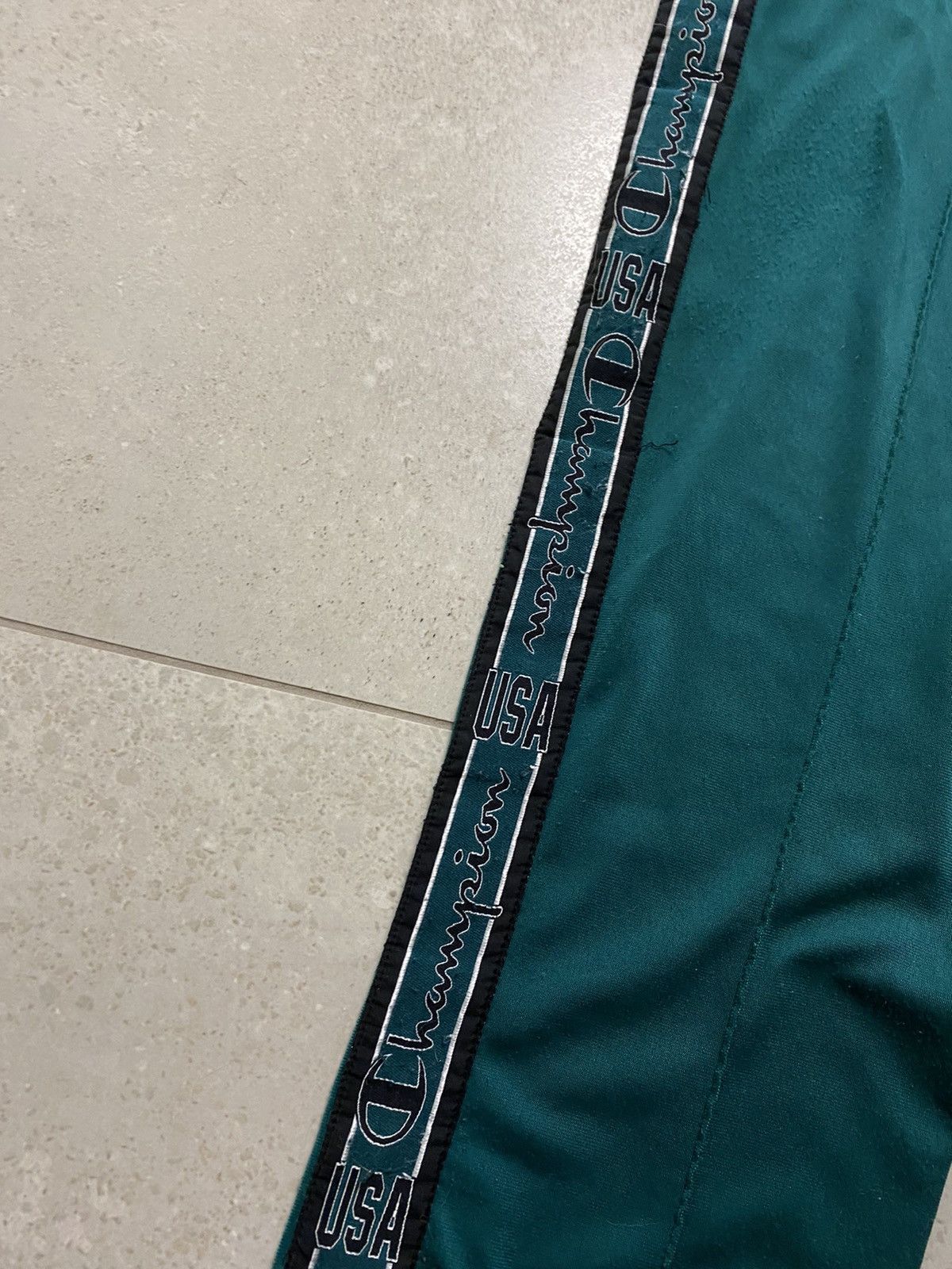 Champion × Vintage Champion USA vintage side stripe green sweat track pants Size US 32 / EU 48 - 6 Thumbnail