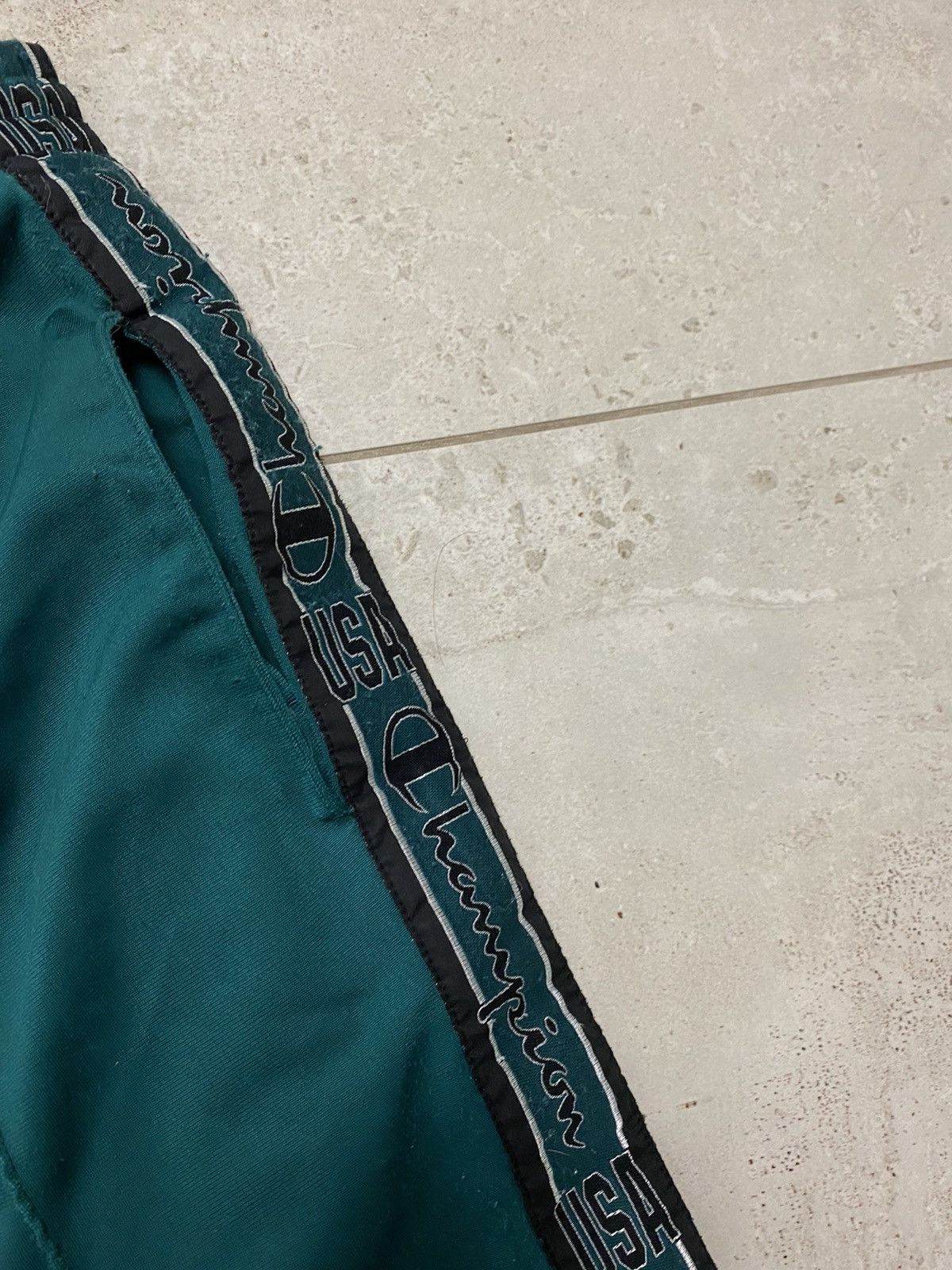 Champion × Vintage Champion USA vintage side stripe green sweat track pants Size US 32 / EU 48 - 3 Thumbnail