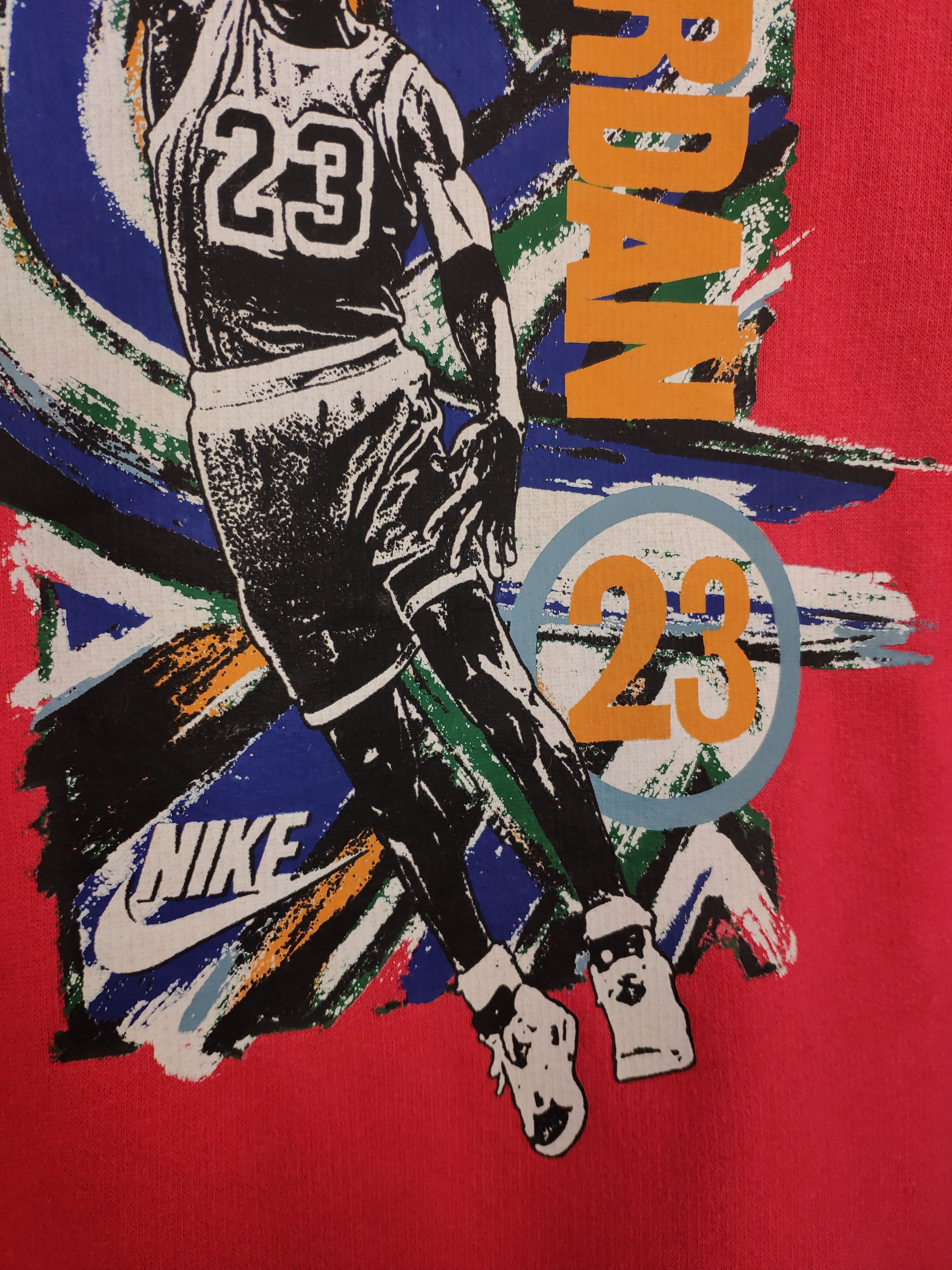 Jordan Brand × Nike × Vintage Nike Jordan vintage spellout sweatshirt red rare 90s Size US S / EU 44-46 / 1 - 4 Thumbnail