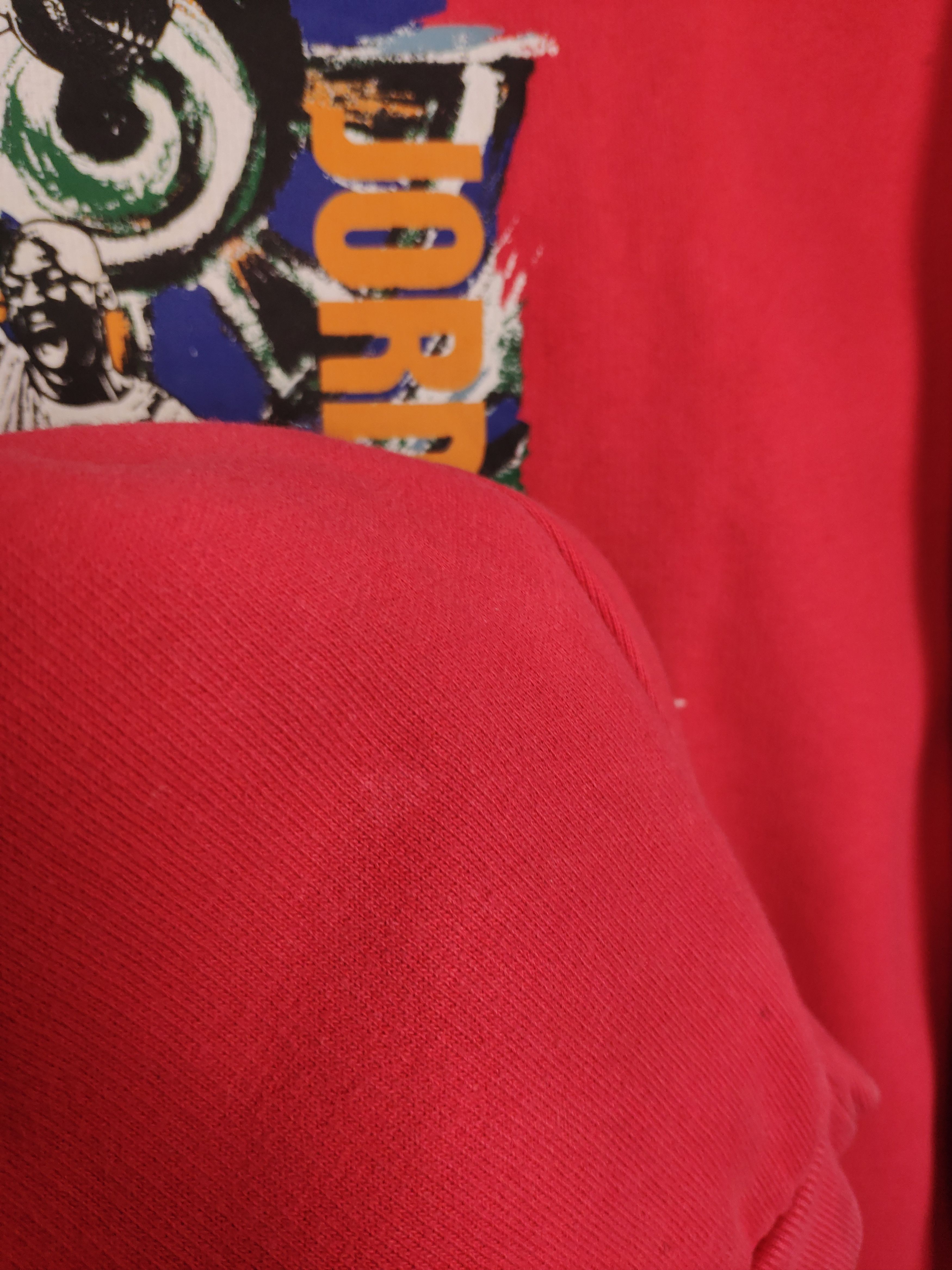 Jordan Brand × Nike × Vintage Nike Jordan vintage spellout sweatshirt red rare 90s Size US S / EU 44-46 / 1 - 8 Thumbnail