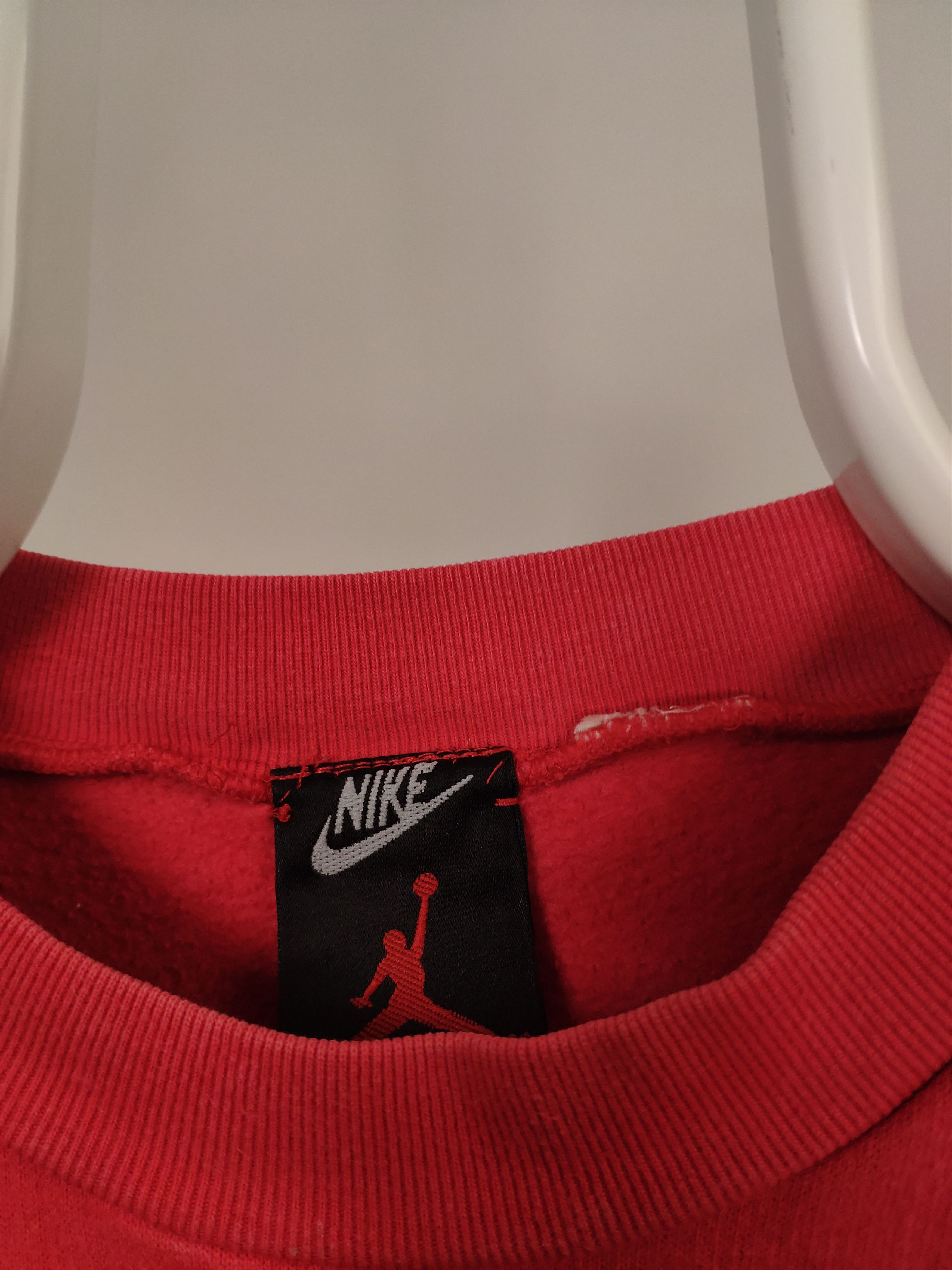 Jordan Brand × Nike × Vintage Nike Jordan vintage spellout sweatshirt red rare 90s Size US S / EU 44-46 / 1 - 5 Thumbnail