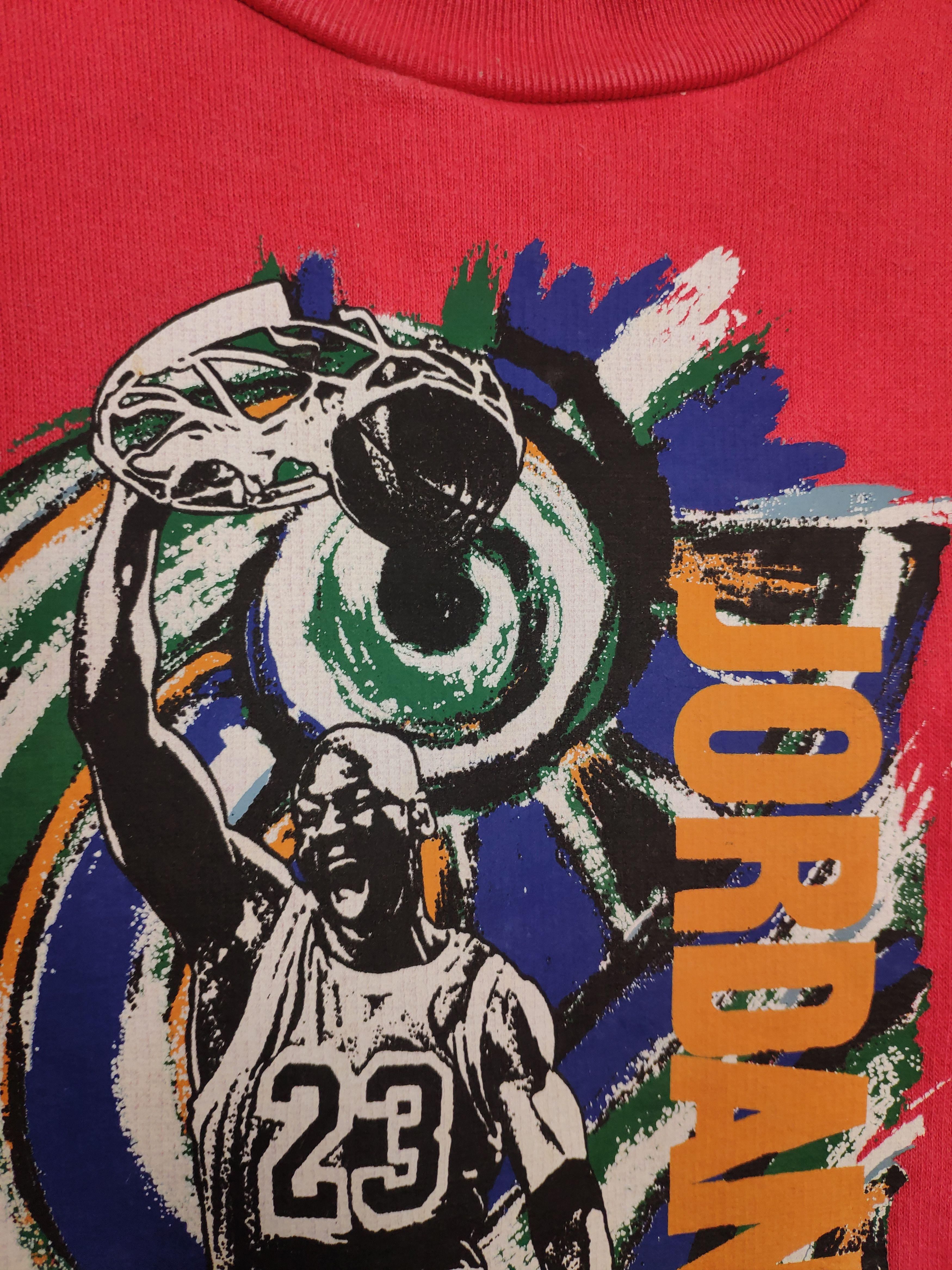Jordan Brand × Nike × Vintage Nike Jordan vintage spellout sweatshirt red rare 90s Size US S / EU 44-46 / 1 - 3 Thumbnail