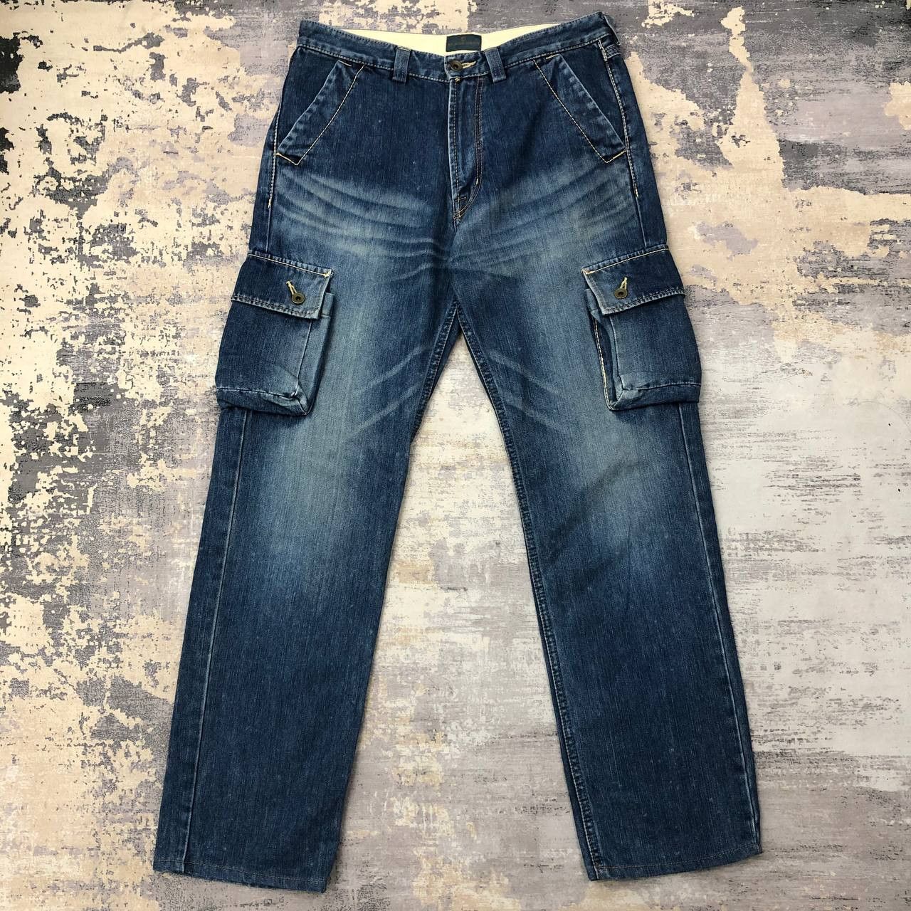 Japanese Brand P204 WALKING JUMPER MADE IN JAPAN SLIMFIT CARGO JEANs Size US 34 / EU 50 - 1 Thumbnail