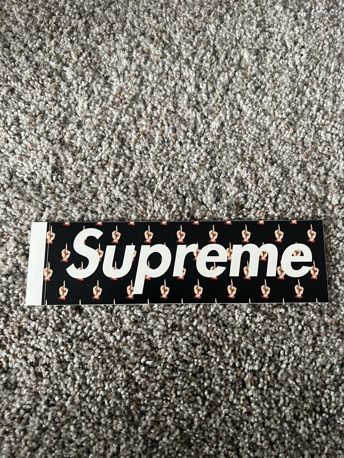 Supreme middle finger store sticker